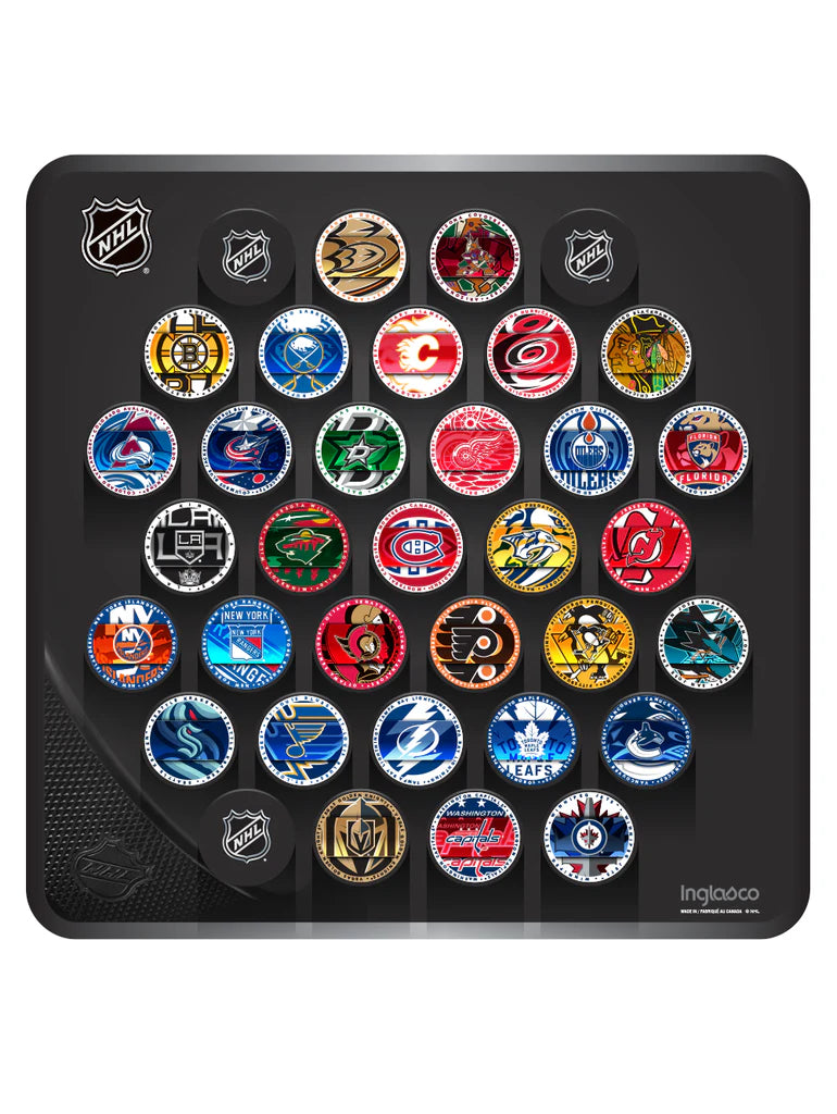 Plaque murale de grande taille avec logo de la rondelle de hockey NHL Inglasco 32 Teams