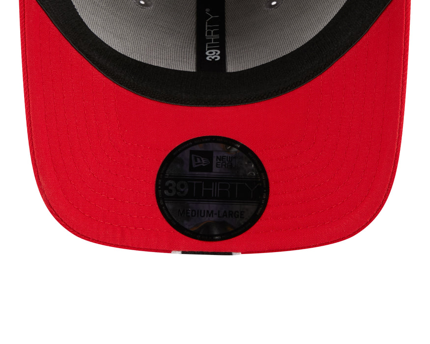 Toronto Raptors NBA New Era Men's Grey/Red 39Thirty E3 Stripe Stretch Fit Hat