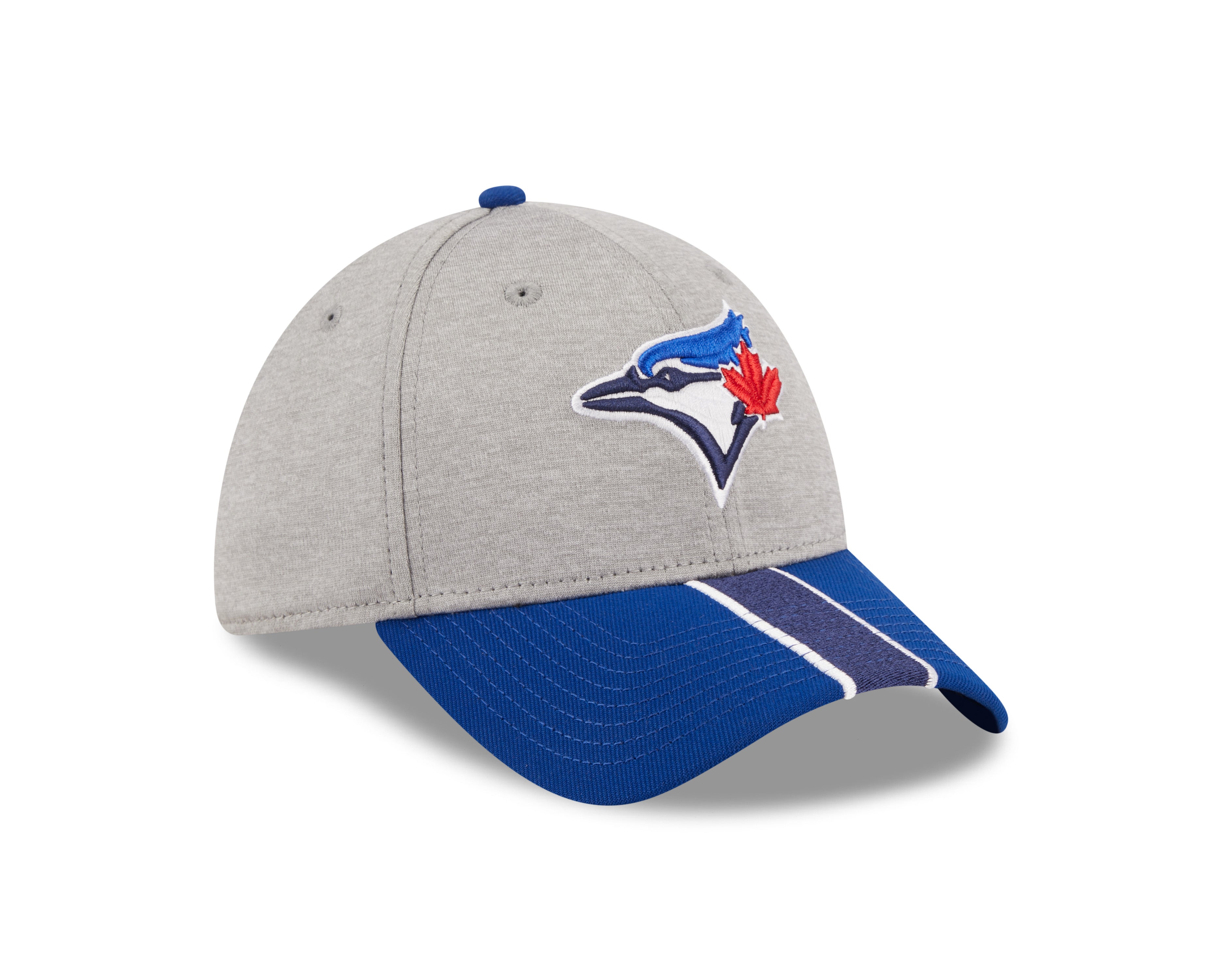 Toronto Blue Jays MLB New Era Men's Navy 39Thirty Stripe E3 Stretch Fit Hat