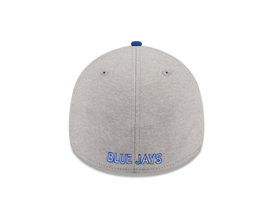 Toronto Blue Jays MLB New Era Men's Navy 39Thirty Stripe E3 Stretch Fit Hat