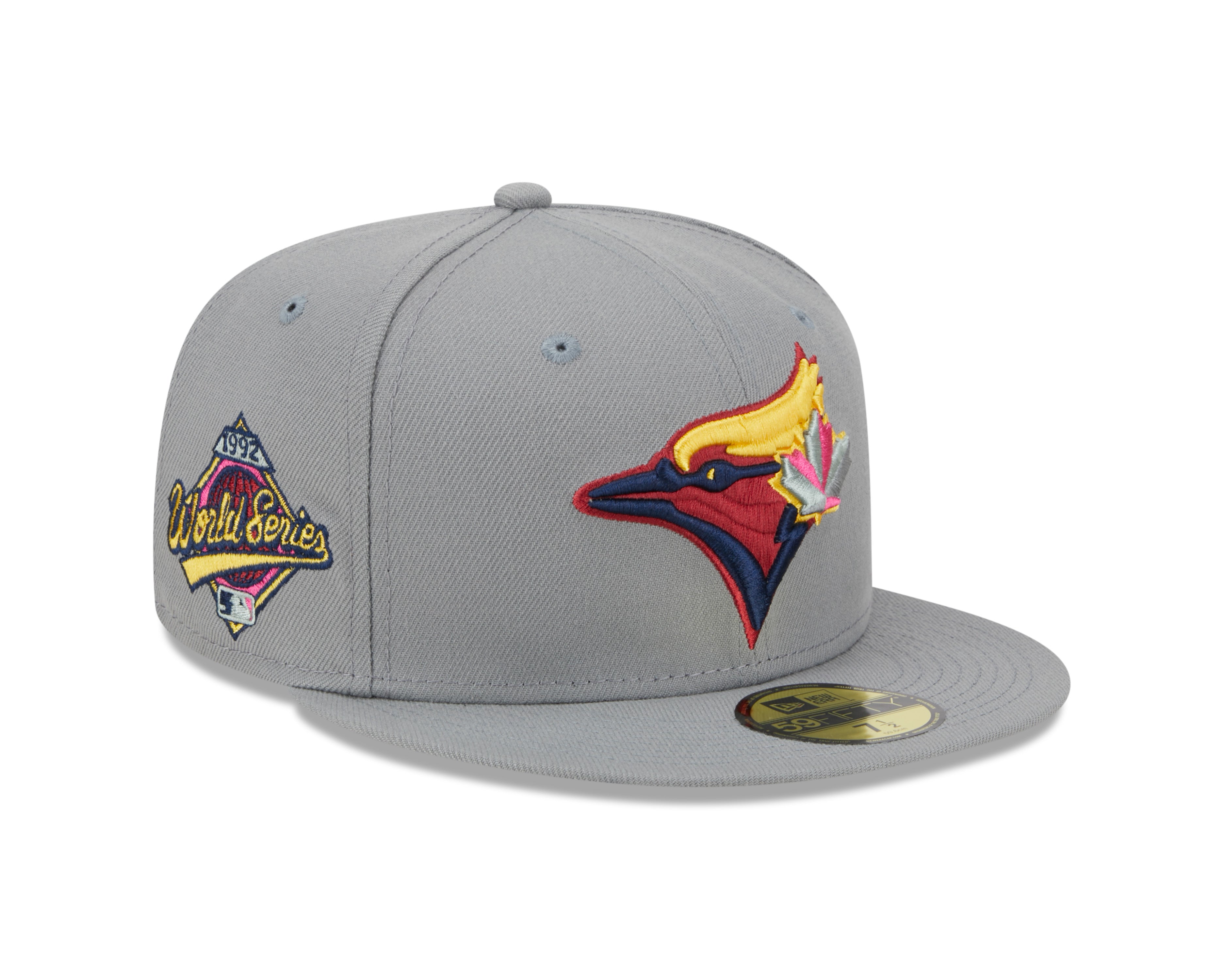 Toronto Blue Jays MLB New Era Men's Grey 59Fifty 1992 World Series Multi Color Pack Fitted Hat