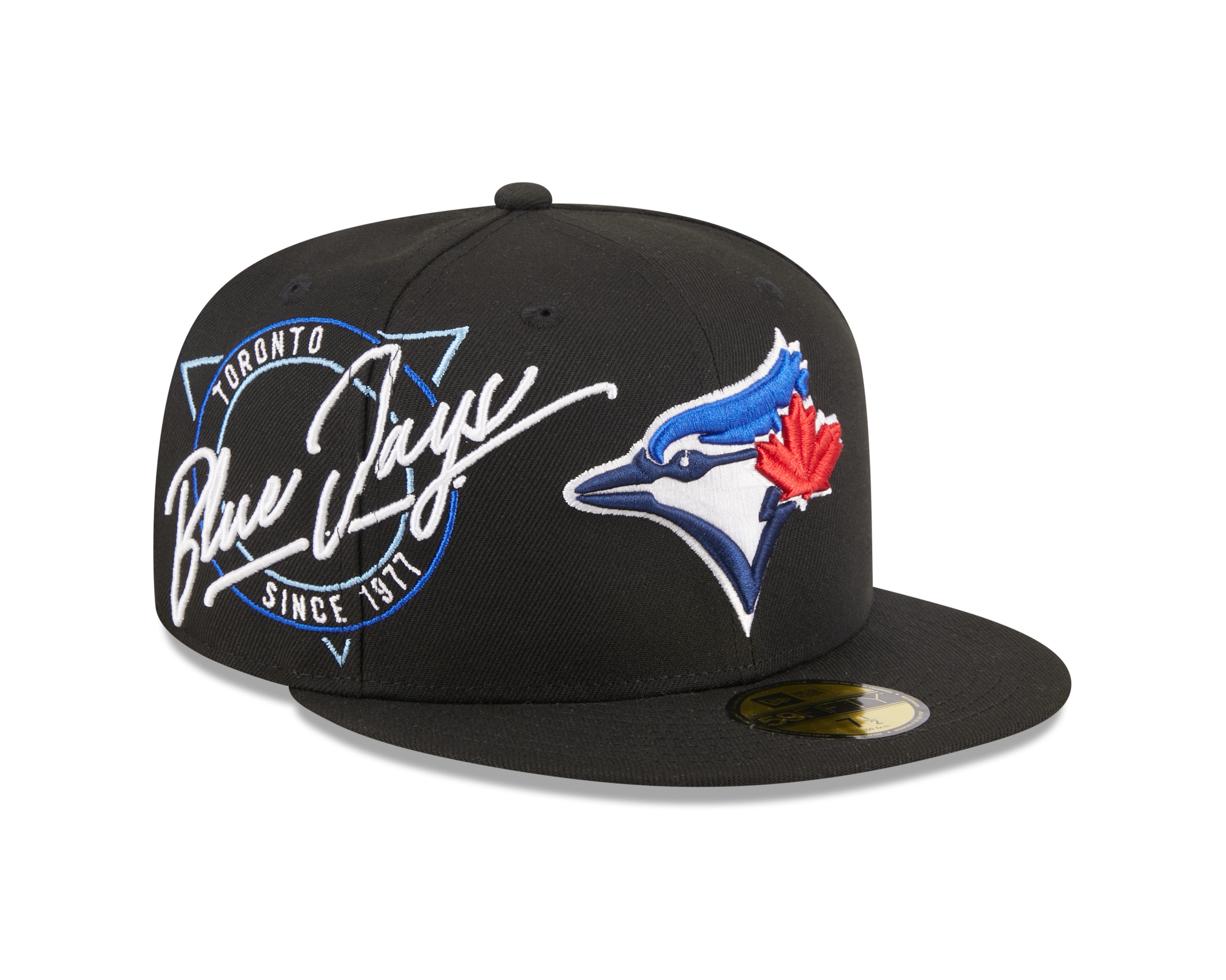 Toronto Blue Jays MLB New Era Casquette ajustée noire 59Fifty E3 One On pour hommes