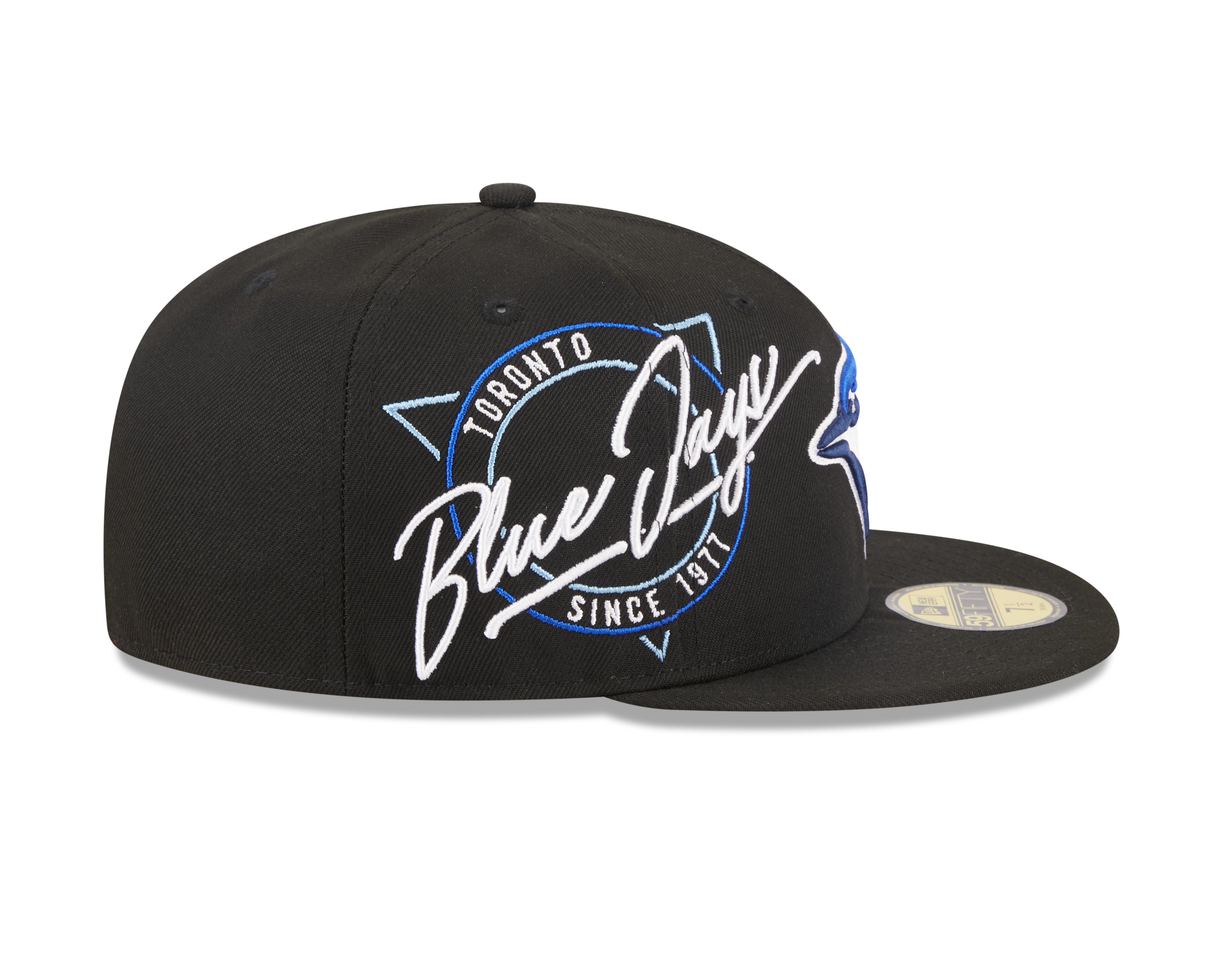 Toronto Blue Jays MLB New Era Casquette ajustée noire 59Fifty E3 One On pour hommes