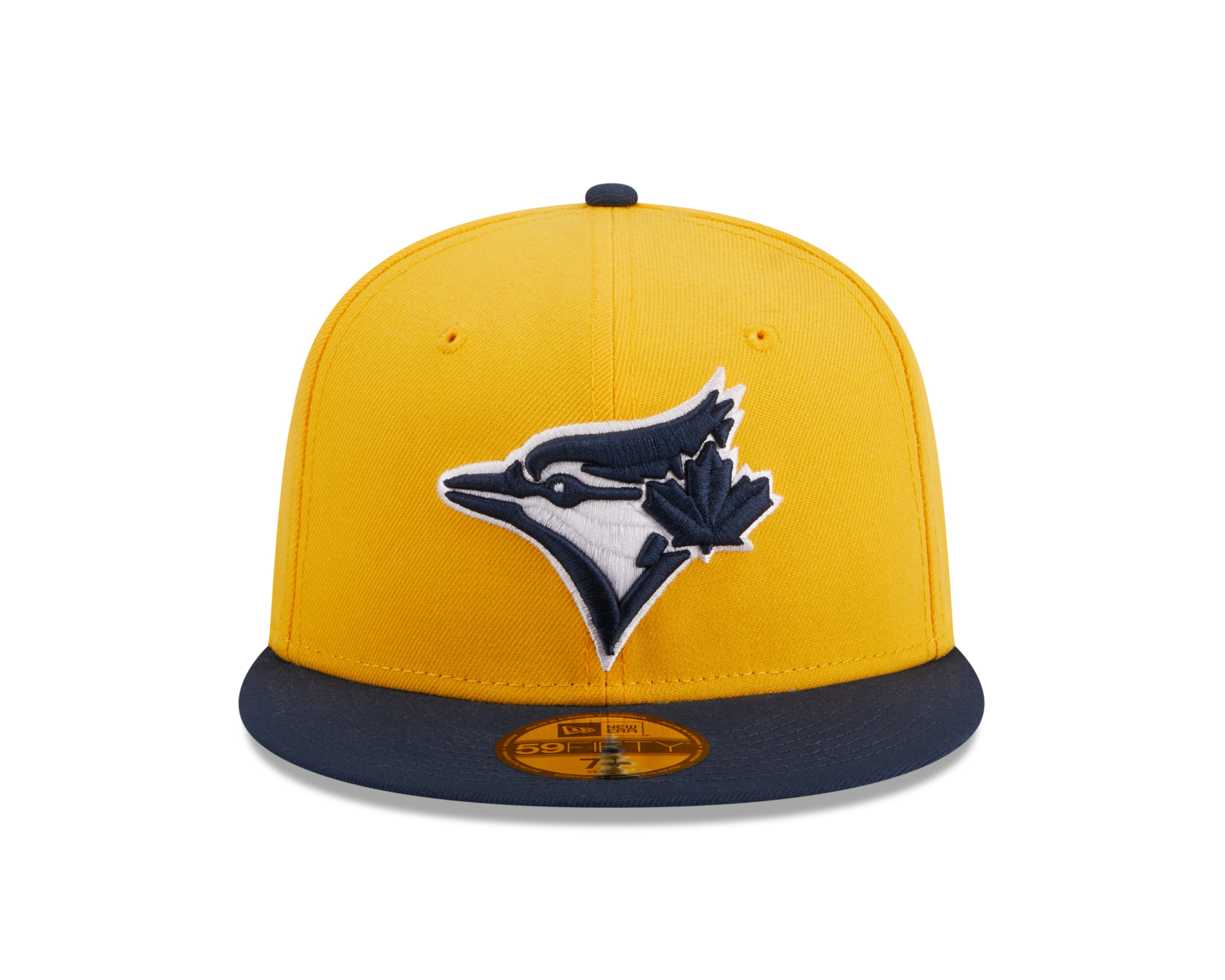 Toronto Blue Jays MLB New Era Casquette ajustée 59Fifty bicolore bleu marine/jaune pour hommes