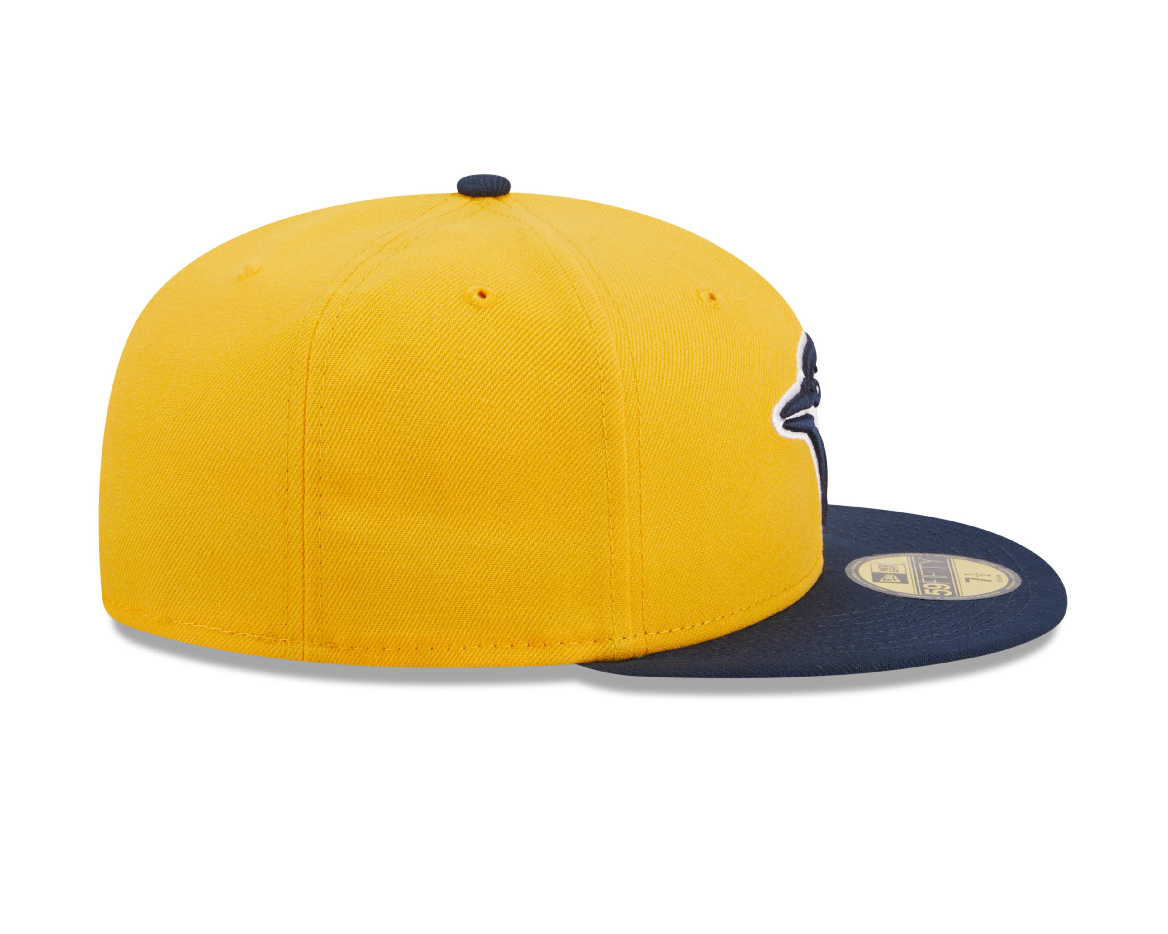 Toronto Blue Jays MLB New Era Casquette ajustée 59Fifty bicolore bleu marine/jaune pour hommes