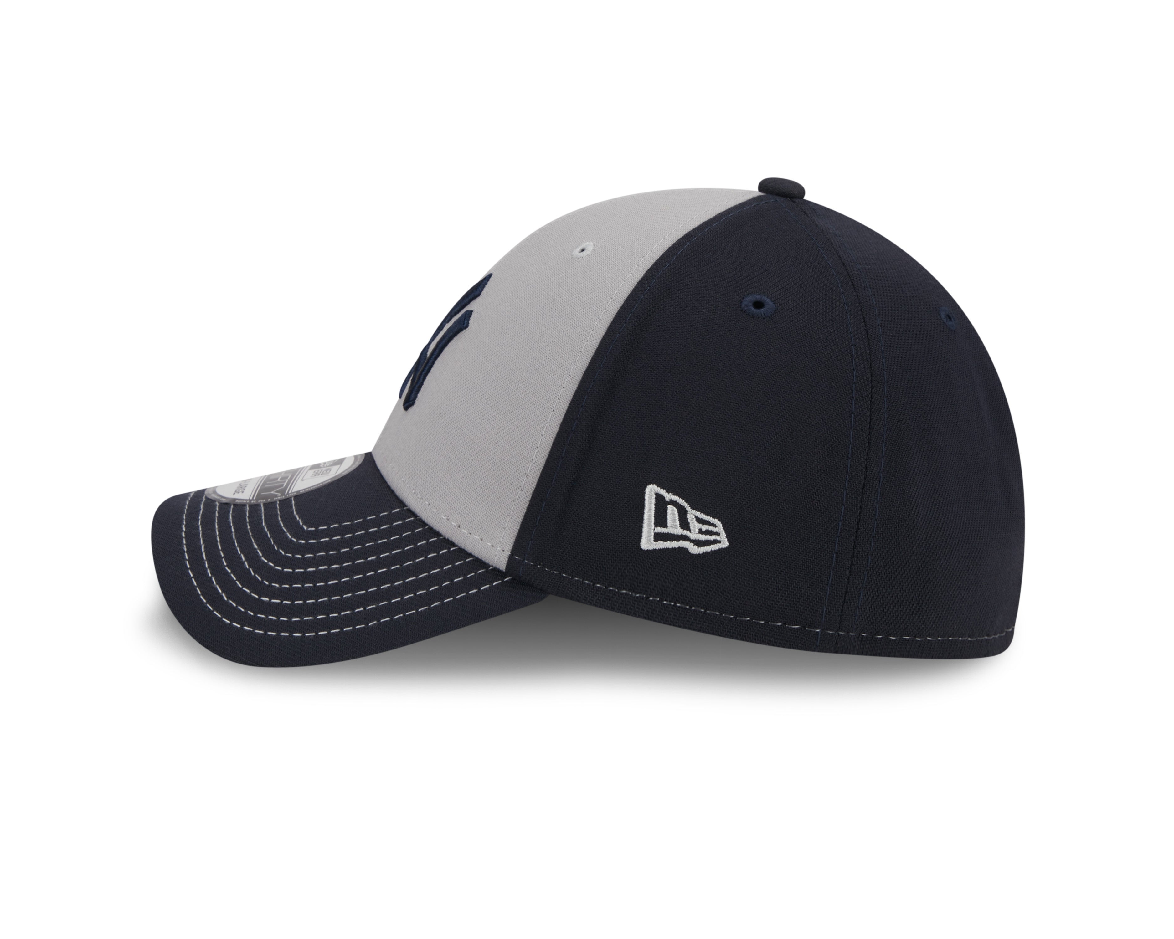 New York Yankees MLB New Era Casquette extensible classique 39Thirty Team gris/bleu marine pour hommes