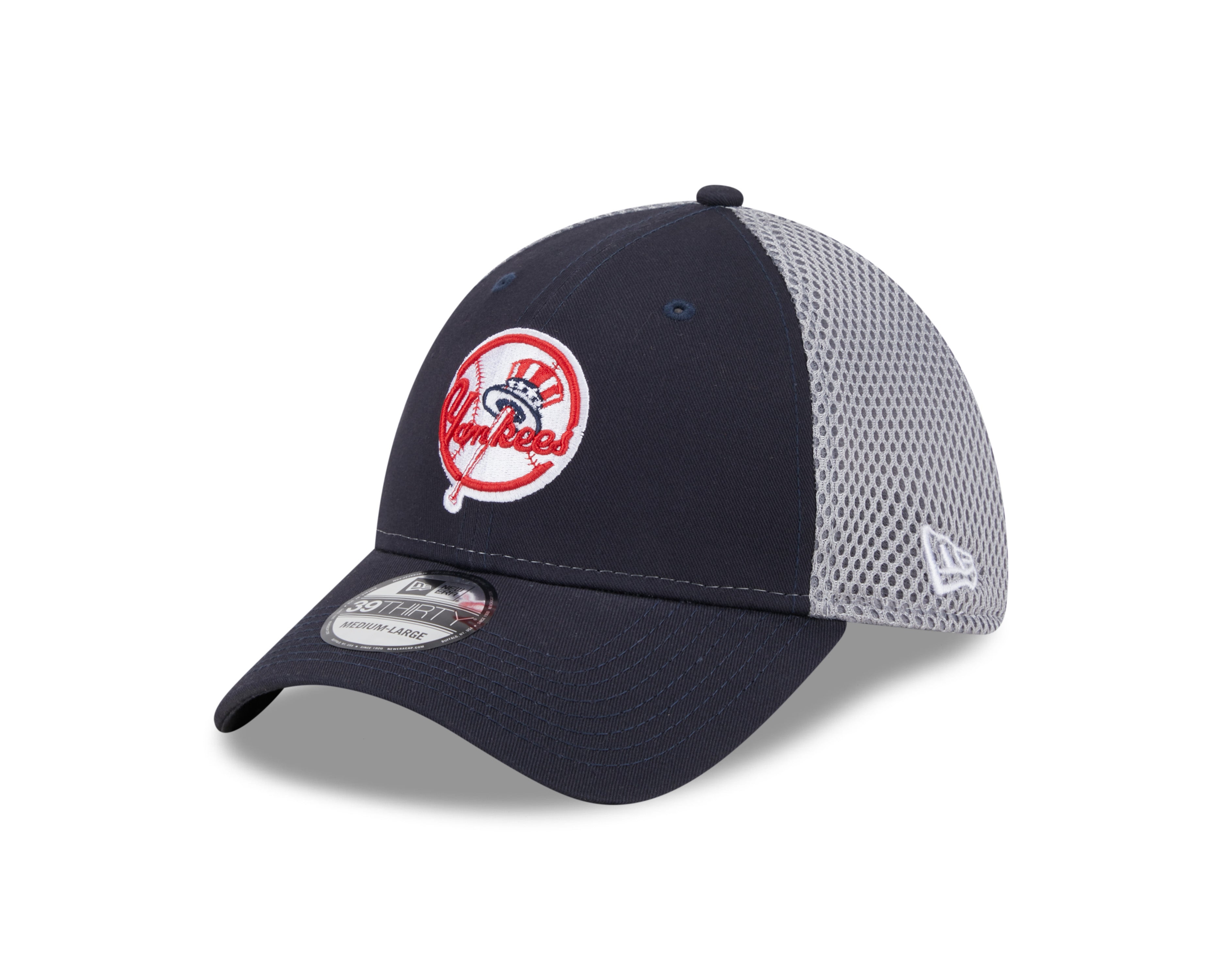 New York Yankees MLB New Era Men's Navy/Grey 39Thirty Mesh Stretch Fit Hat