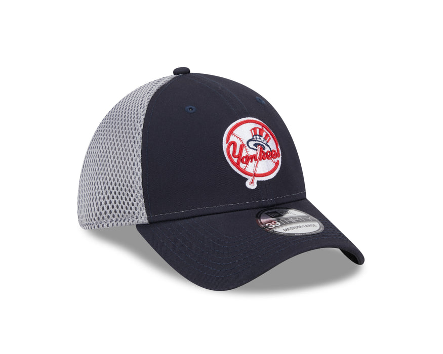 New York Yankees MLB New Era Men's Navy/Grey 39Thirty Mesh Stretch Fit Hat