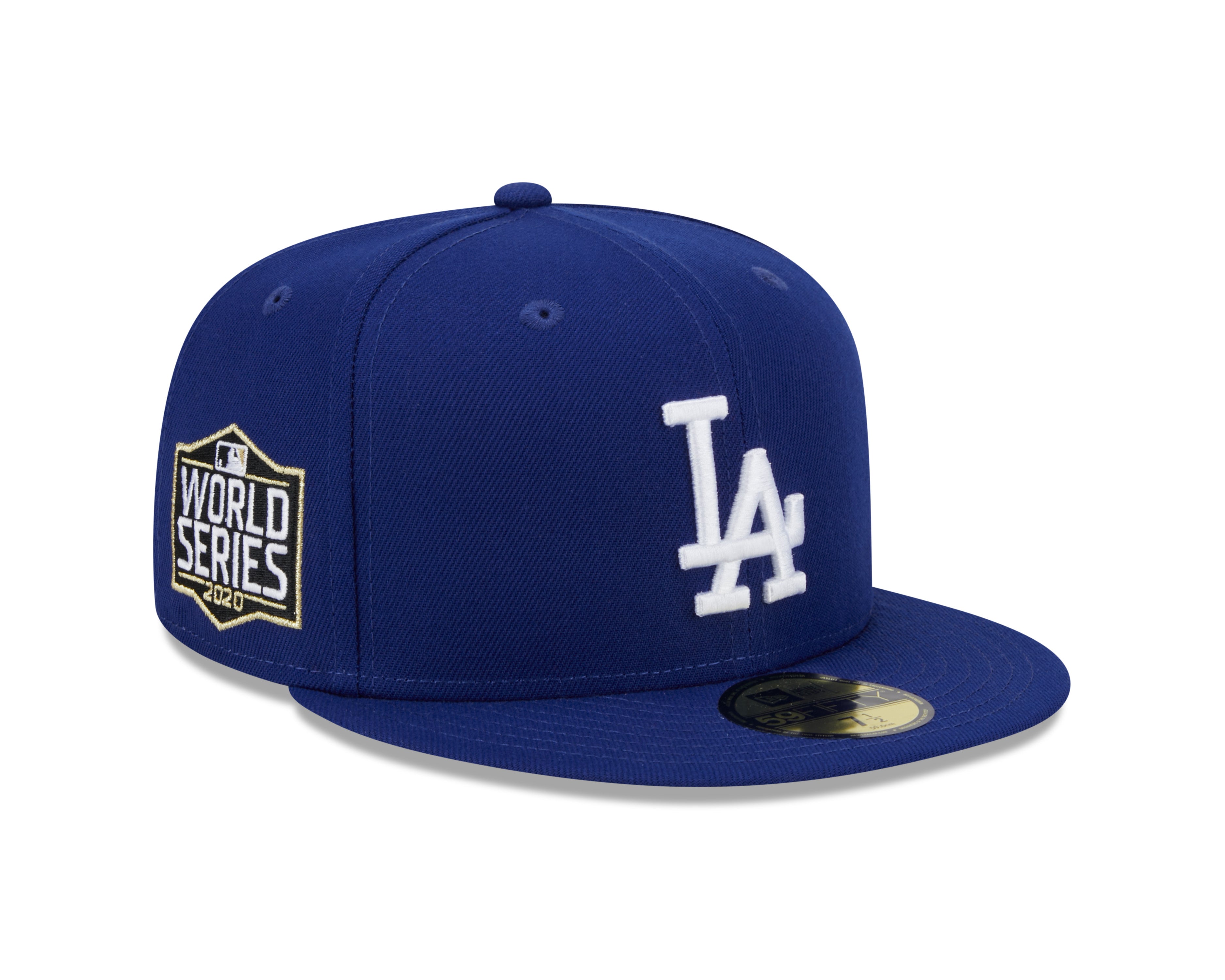 Los Angeles Dodgers MLB New Era Casquette ajustée bleu royal 59Fifty 2020 World Series pour hommes