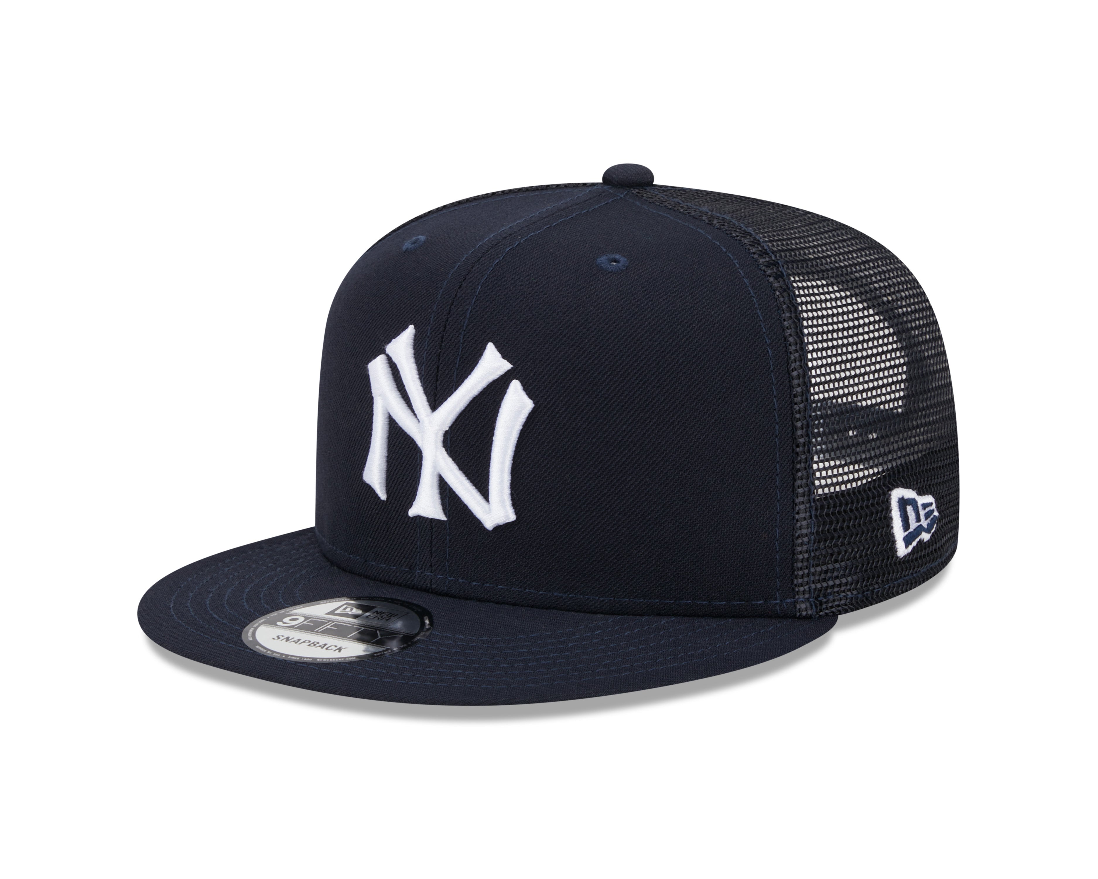 New York Yankees MLB New Era Snapback 9Fifty Cooperstown Trucker pour hommes bleu marine