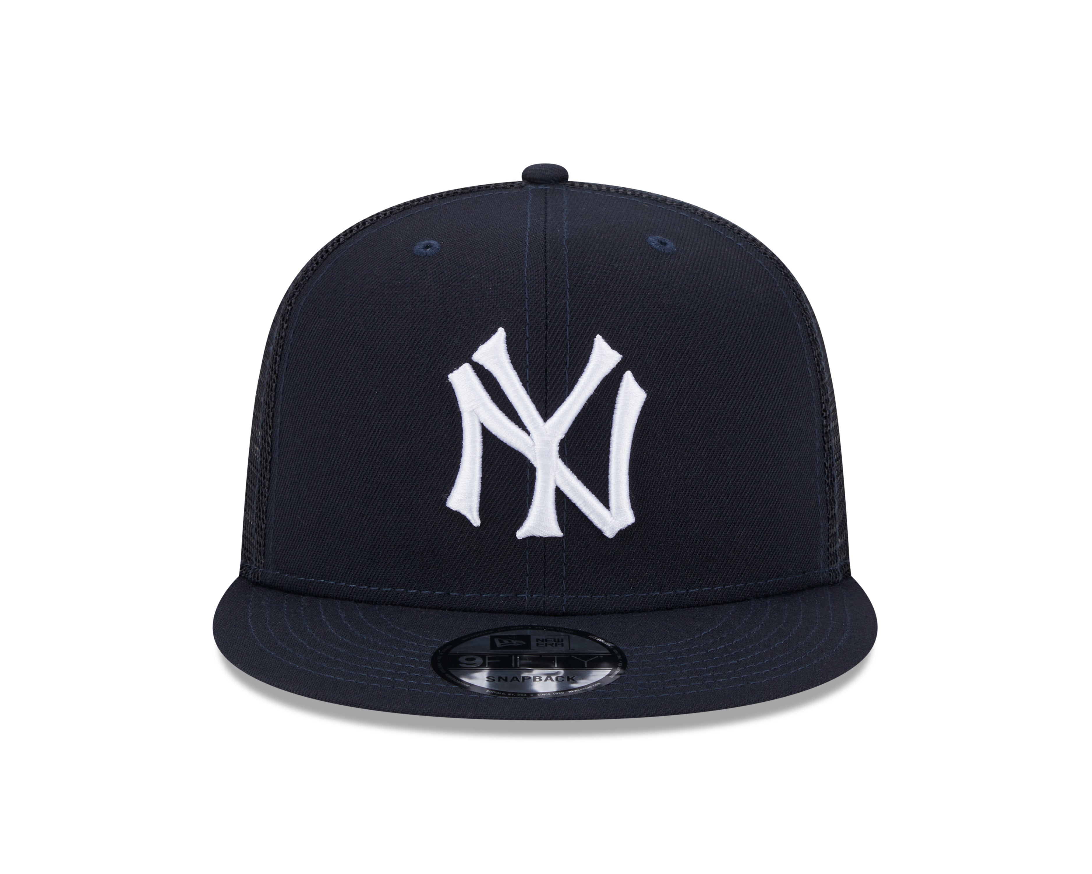 New York Yankees MLB New Era Snapback 9Fifty Cooperstown Trucker pour hommes bleu marine