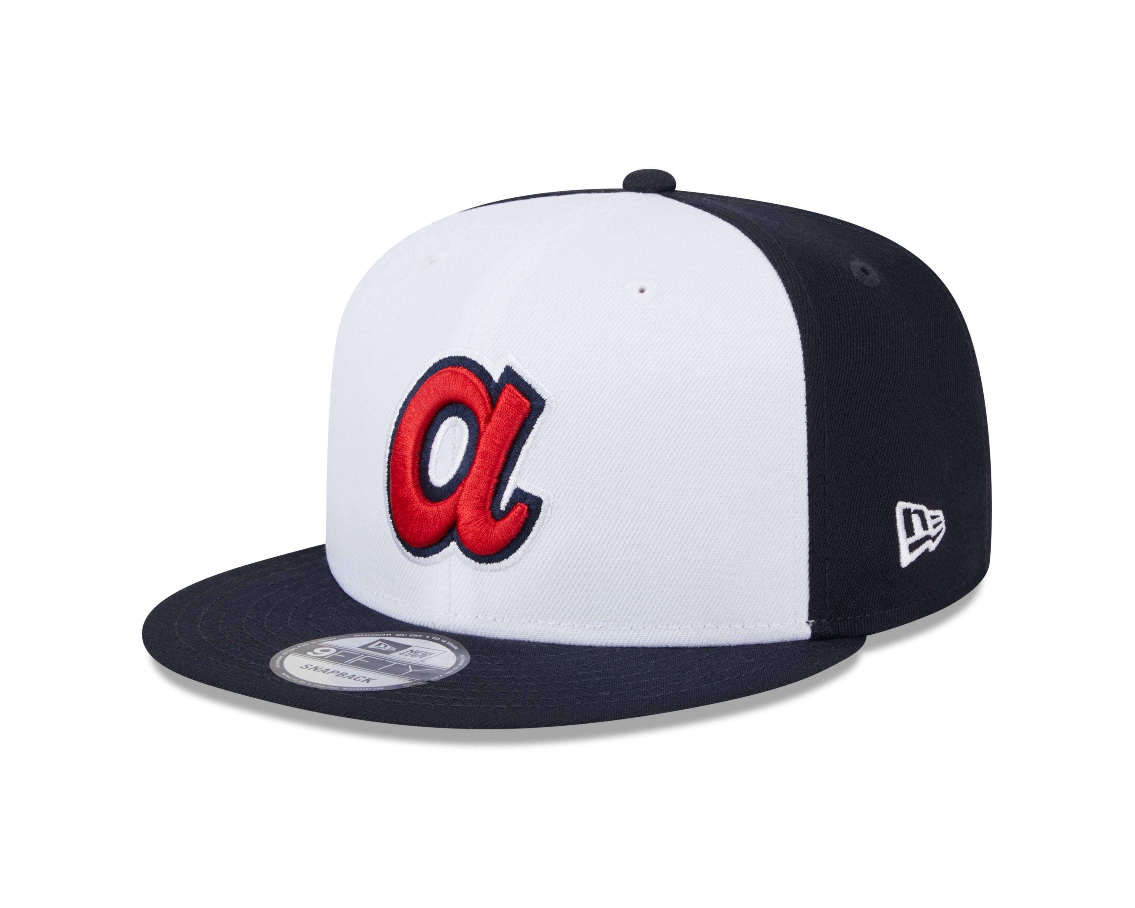 Atlanta Braves MLB New Era Snapback d'entraînement au bâton 9Fifty 2024 pour hommes, blanc/bleu marine