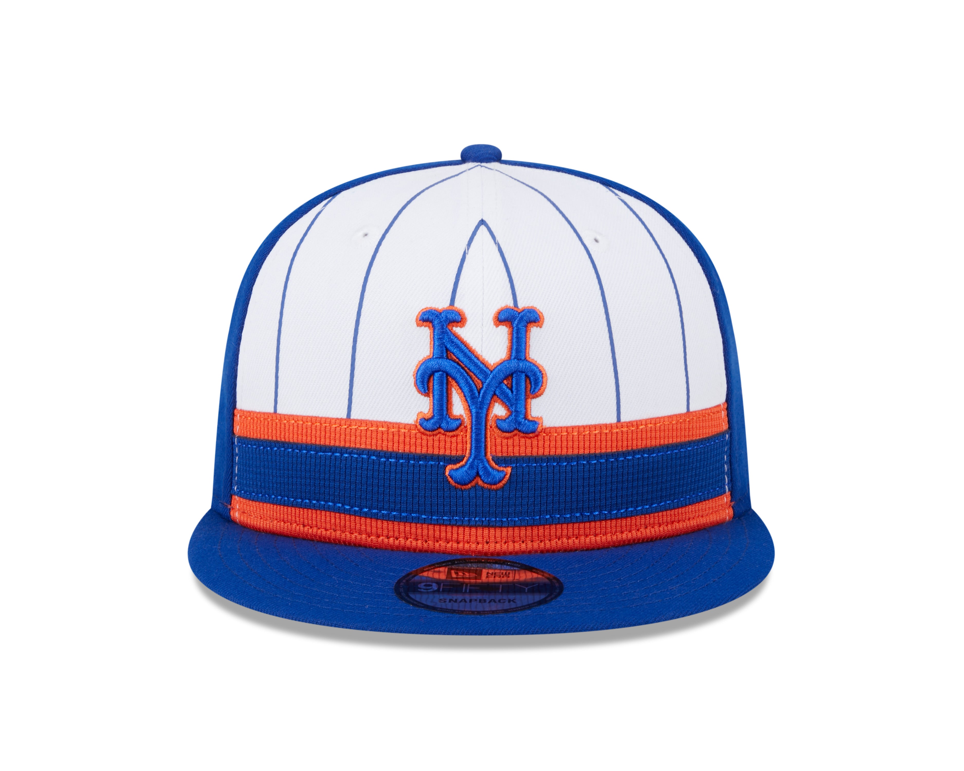 New York Mets MLB New Era Snapback à fines rayures pour hommes, blanc/bleu royal, 9Fifty 2024