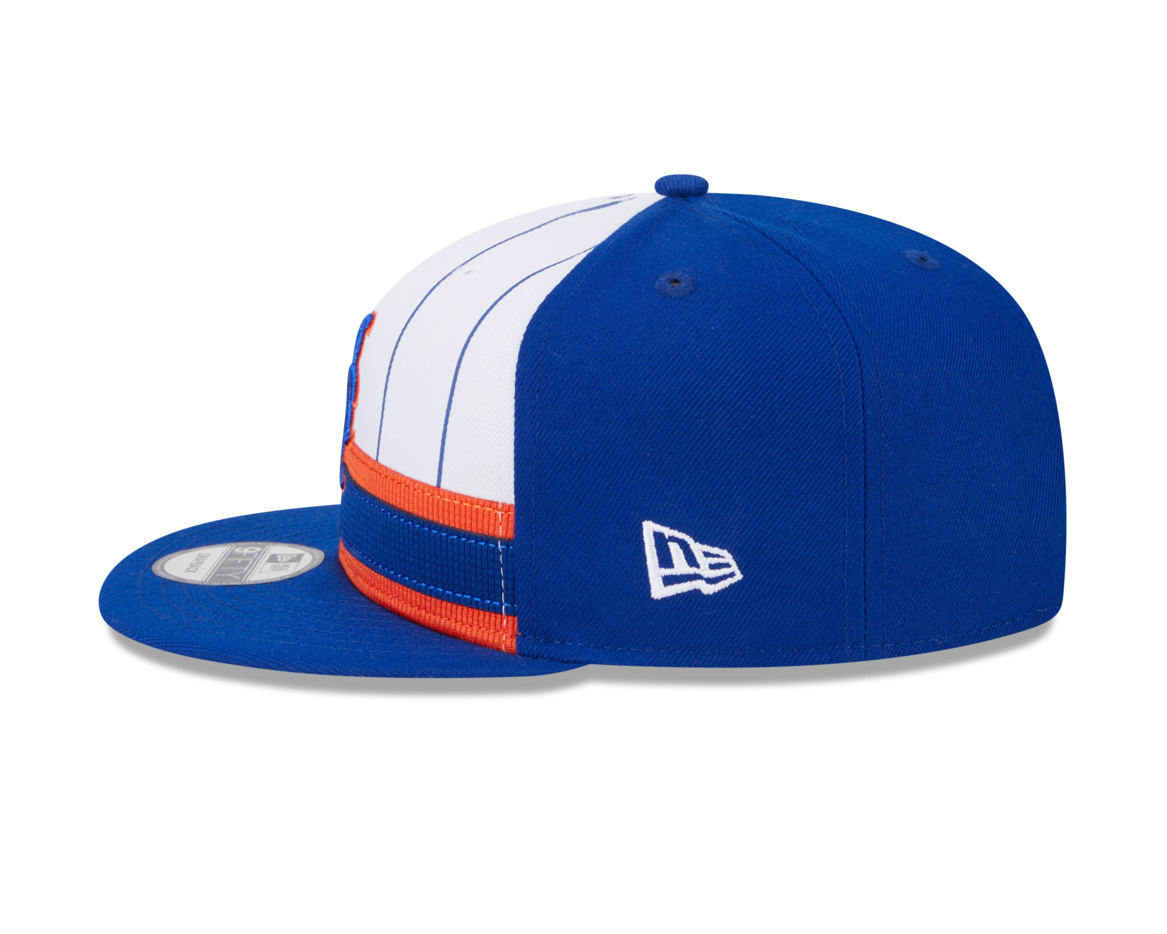 New York Mets MLB New Era Snapback à fines rayures pour hommes, blanc/bleu royal, 9Fifty 2024