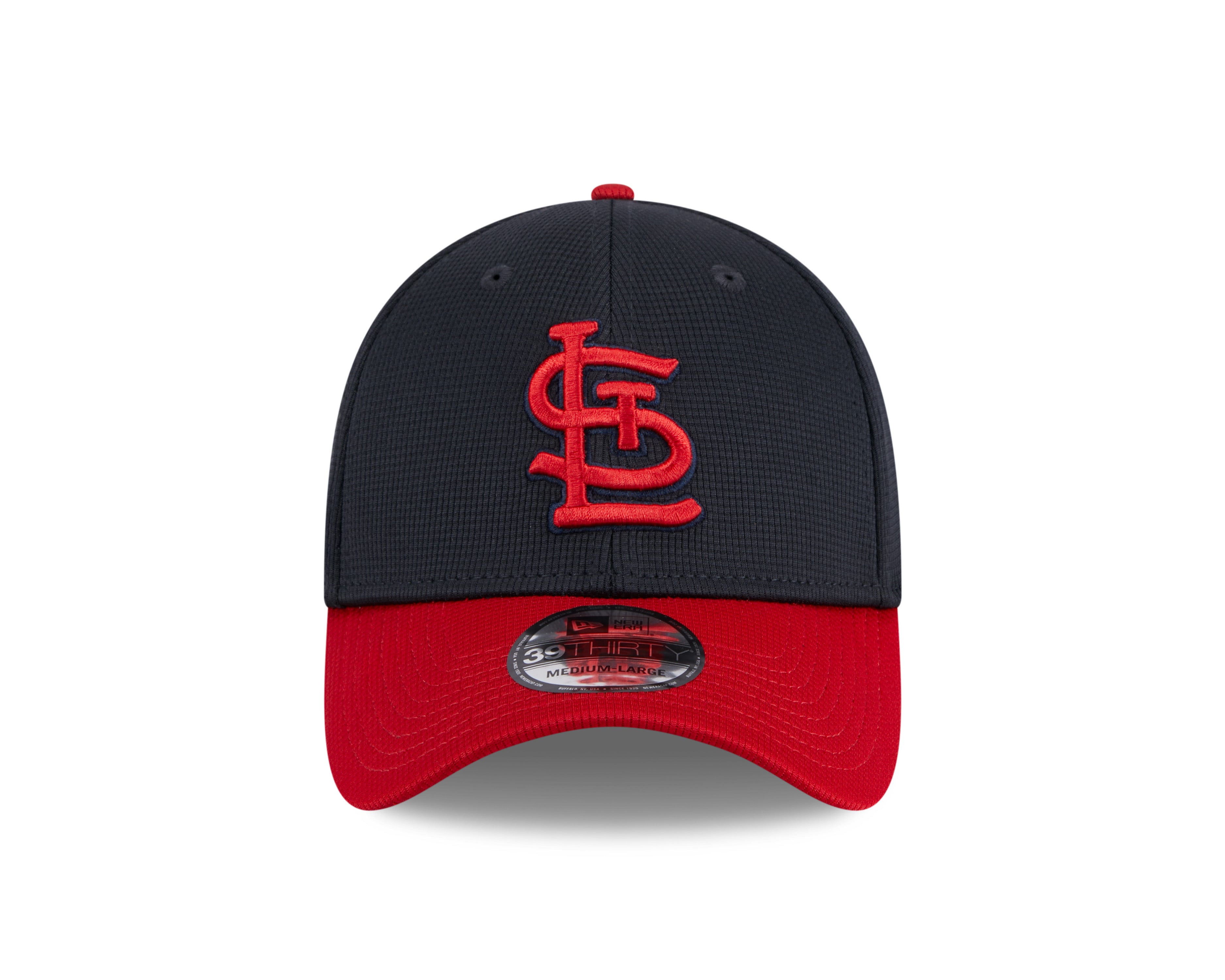 St. Louis Cardinals MLB New Era Men's Navy 39Thirty 2024 Batting Practice Stretch Fit Hat