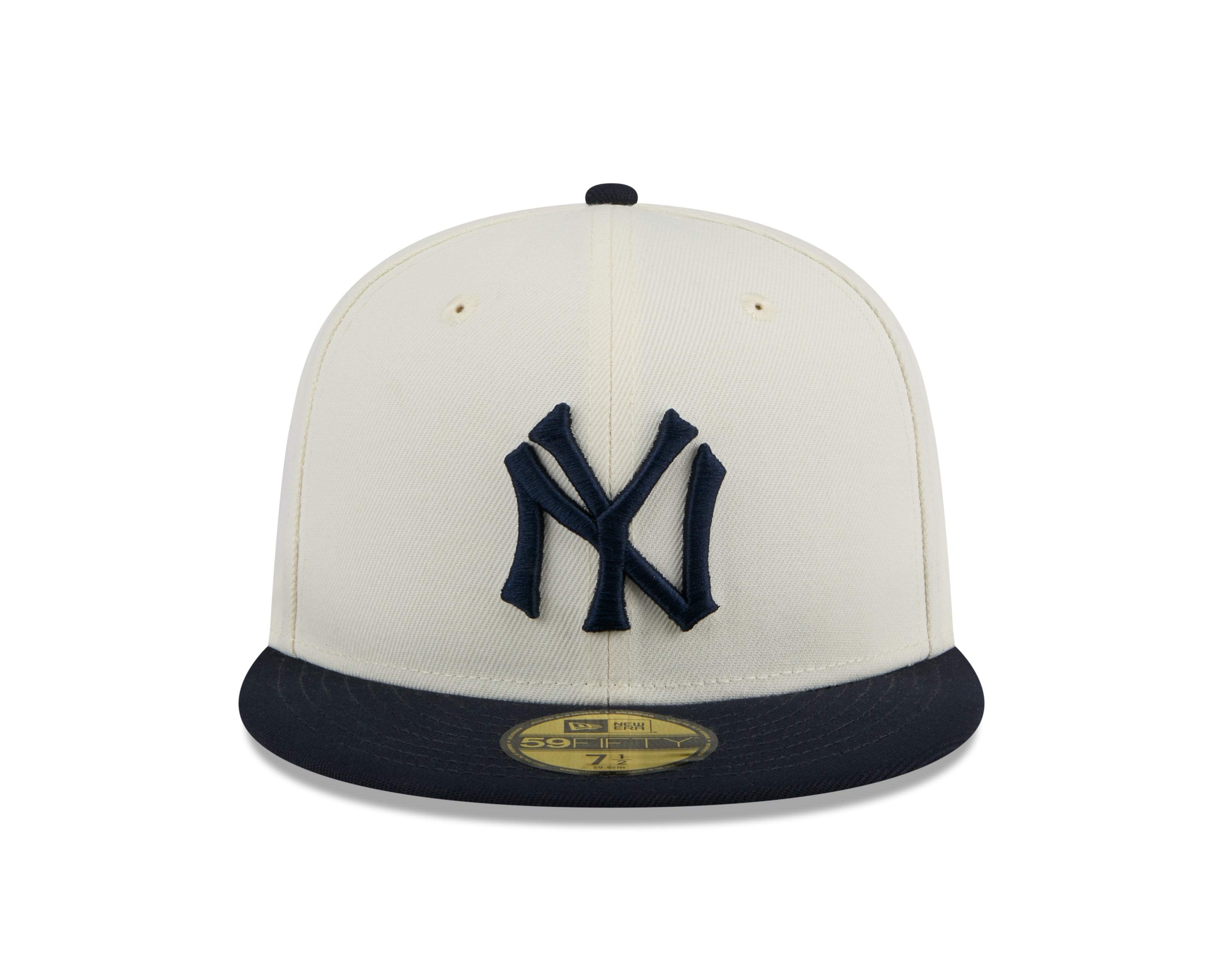 New York Yankees MLB New Era Casquette ajustée blanc cassé/bleu marine 59Fifty 2024 Evergreen pour hommes