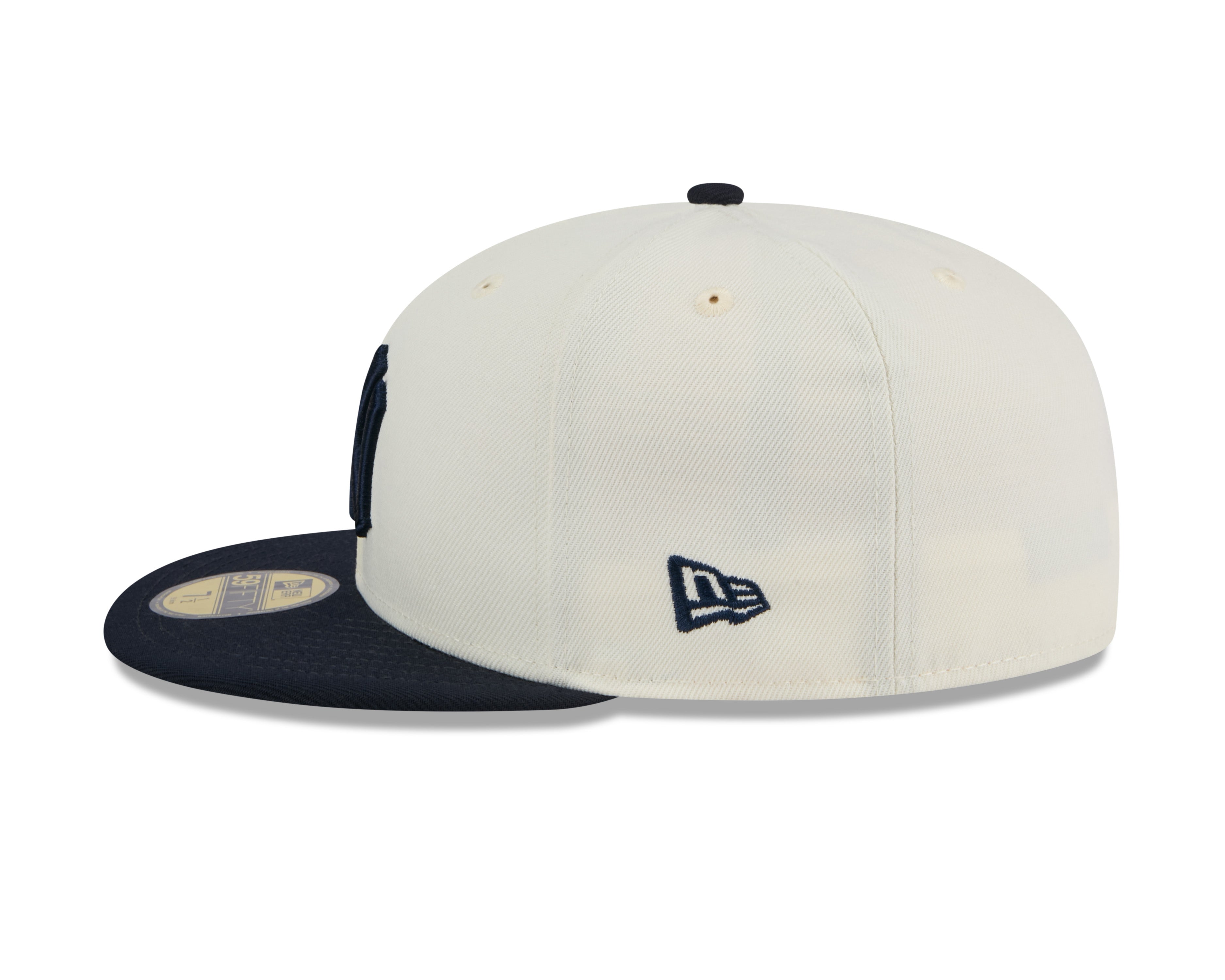 New York Yankees MLB New Era Casquette ajustée blanc cassé/bleu marine 59Fifty 2024 Evergreen pour hommes