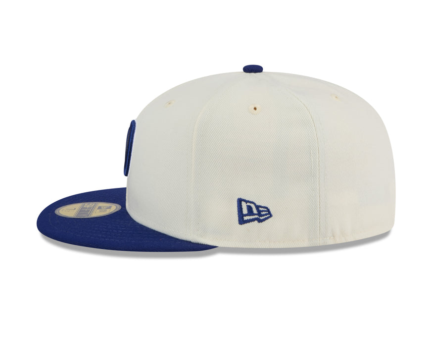 Los Angeles Dodgers MLB New Era Men's Off-White/Navy 59Fifty 2024 Evergreen Fitted Hat