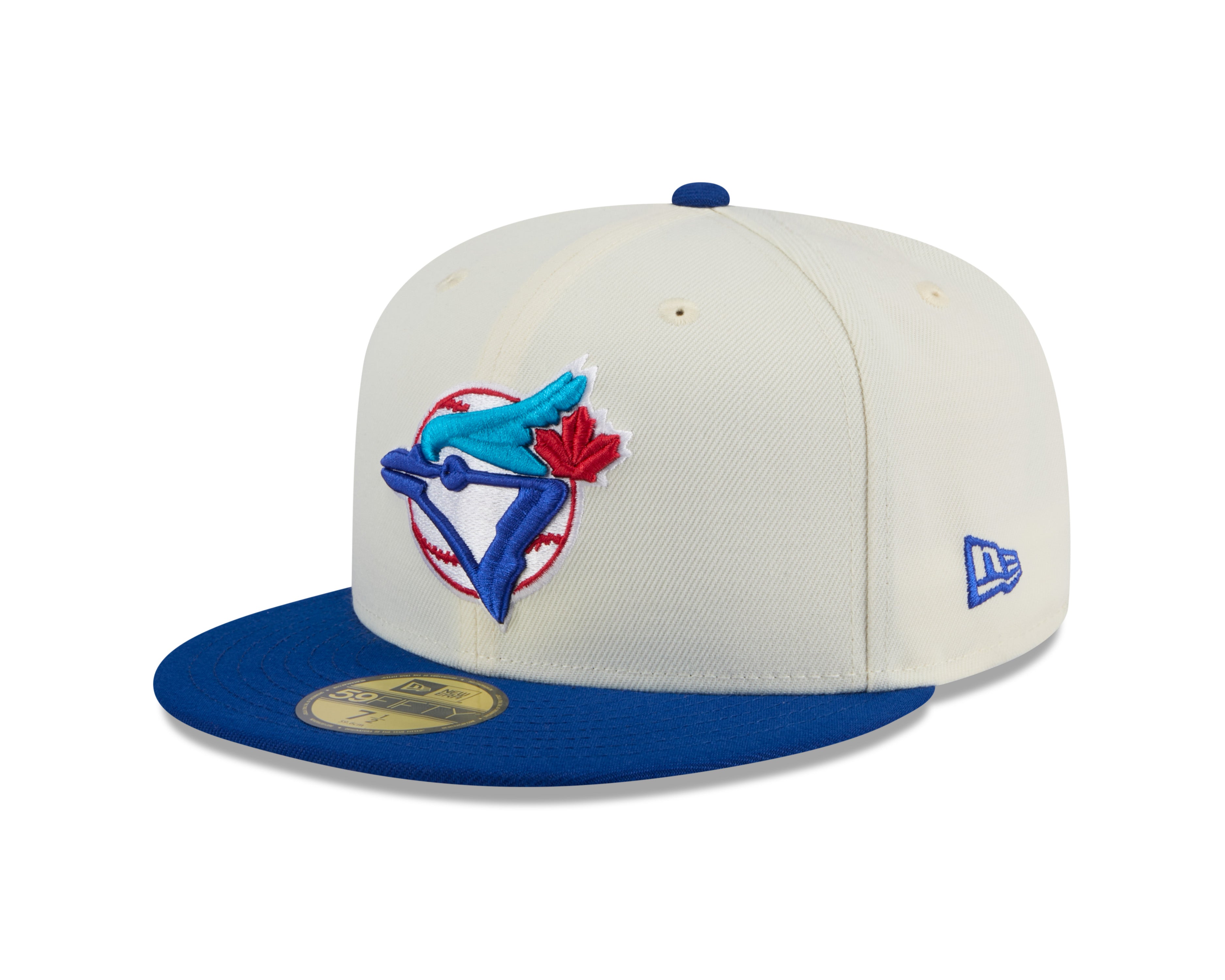 Toronto Blue Jays MLB New Era Men's Off-White/Royal Blue 59Fifty 2024 Evergreen Fitted Hat