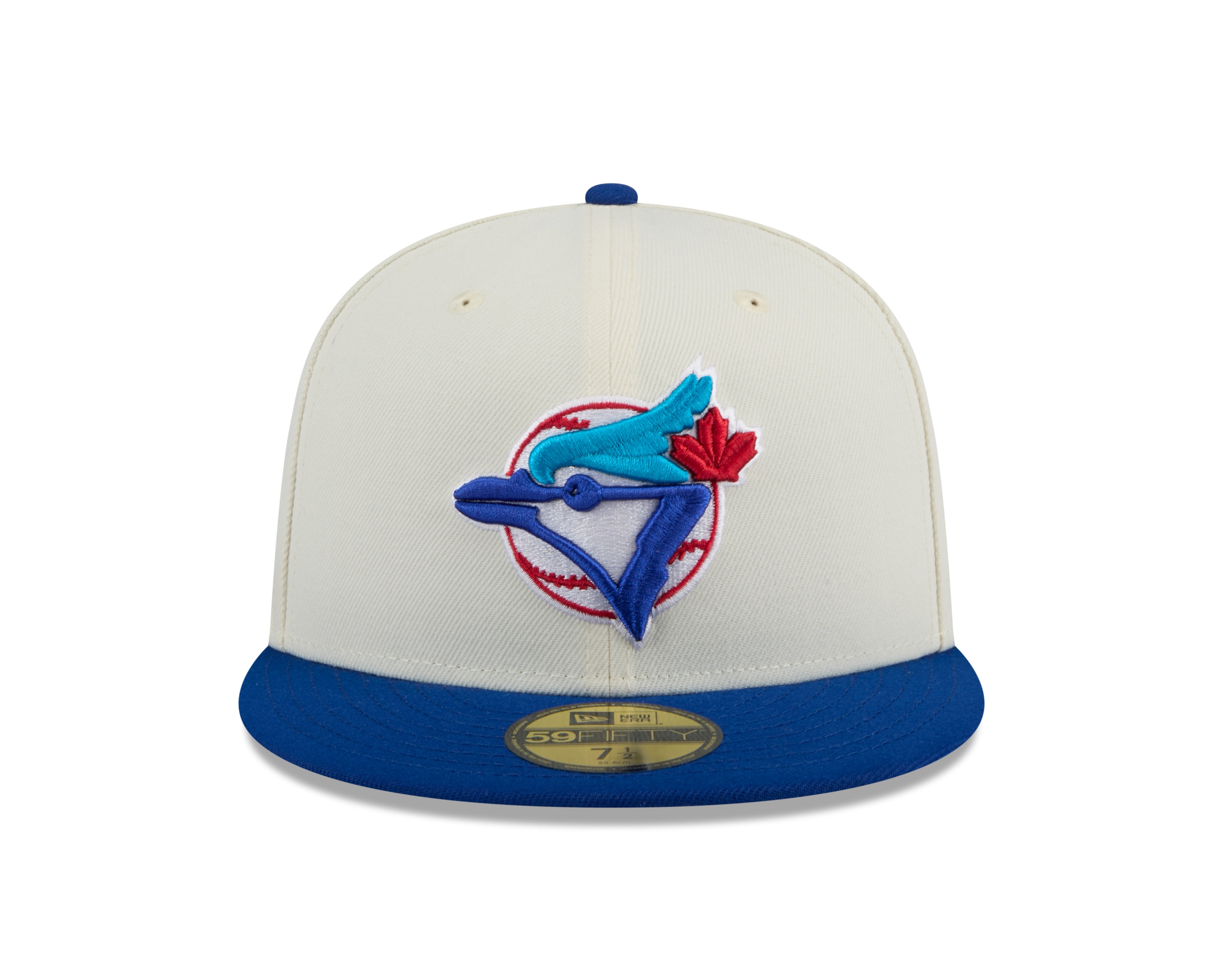 Toronto Blue Jays MLB New Era Men's Off-White/Royal Blue 59Fifty 2024 Evergreen Fitted Hat