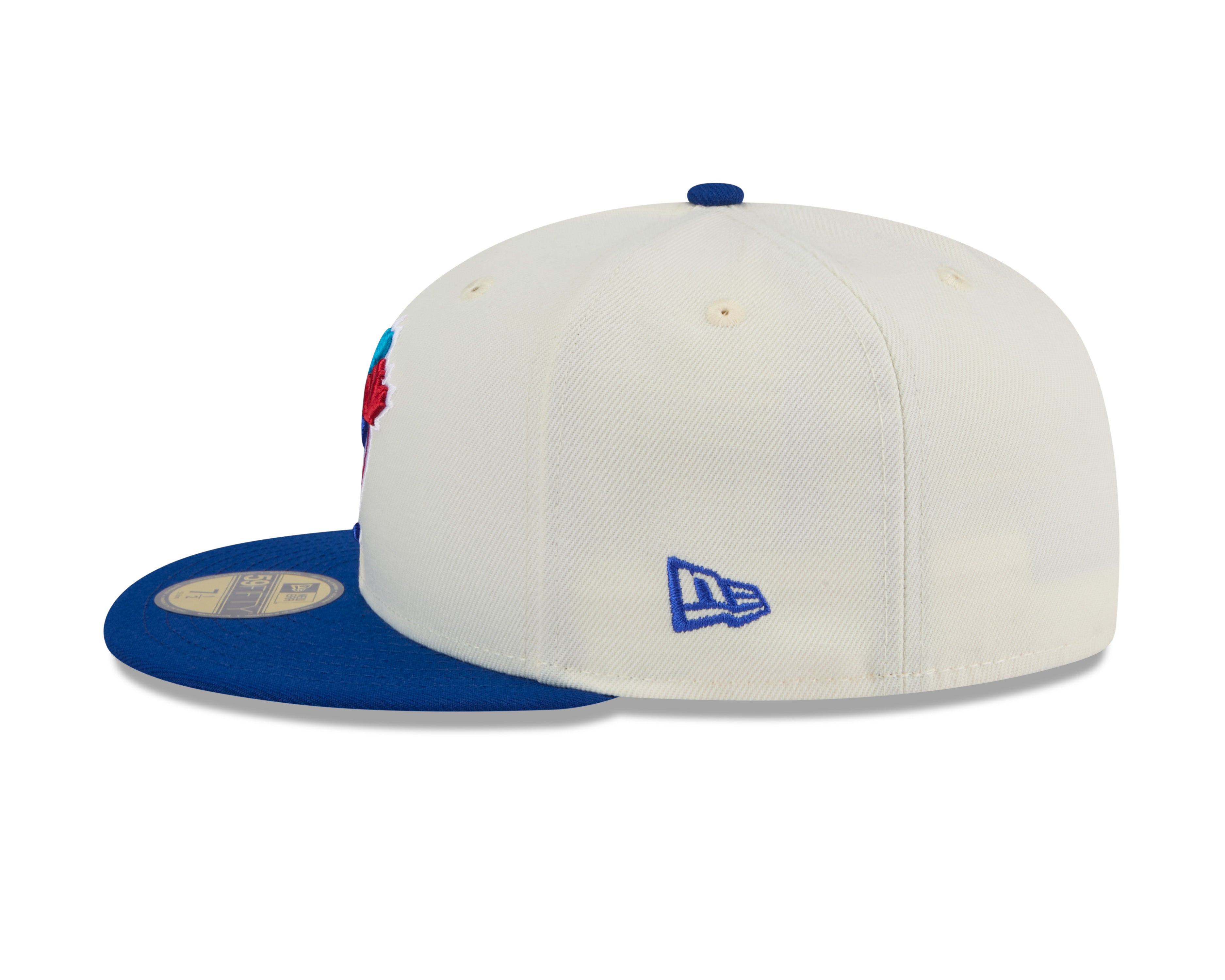 Toronto Blue Jays MLB New Era Men's Off-White/Royal Blue 59Fifty 2024 Evergreen Fitted Hat