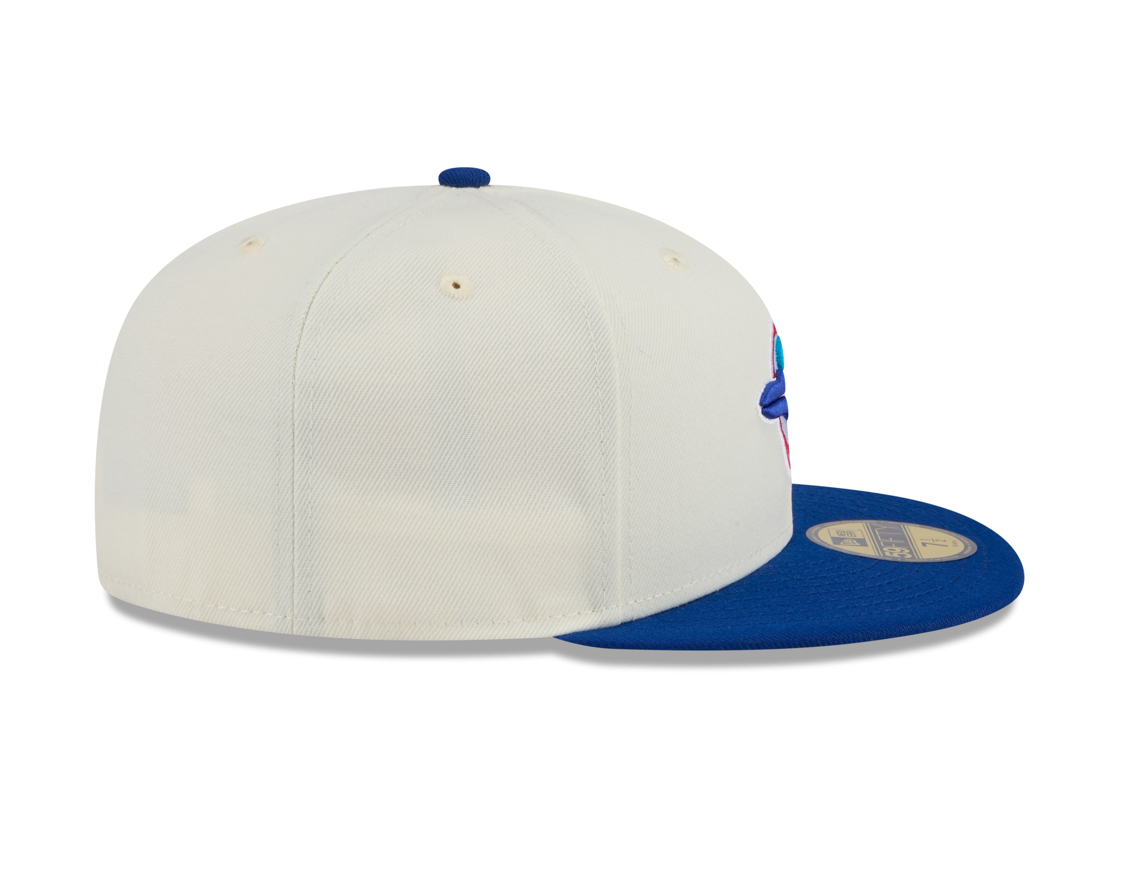 Toronto Blue Jays MLB New Era Men's Off-White/Royal Blue 59Fifty 2024 Evergreen Fitted Hat