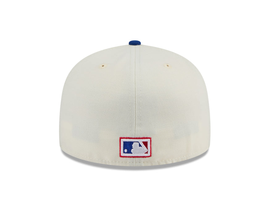 Toronto Blue Jays MLB New Era Men's Off-White/Royal Blue 59Fifty 2024 Evergreen Fitted Hat