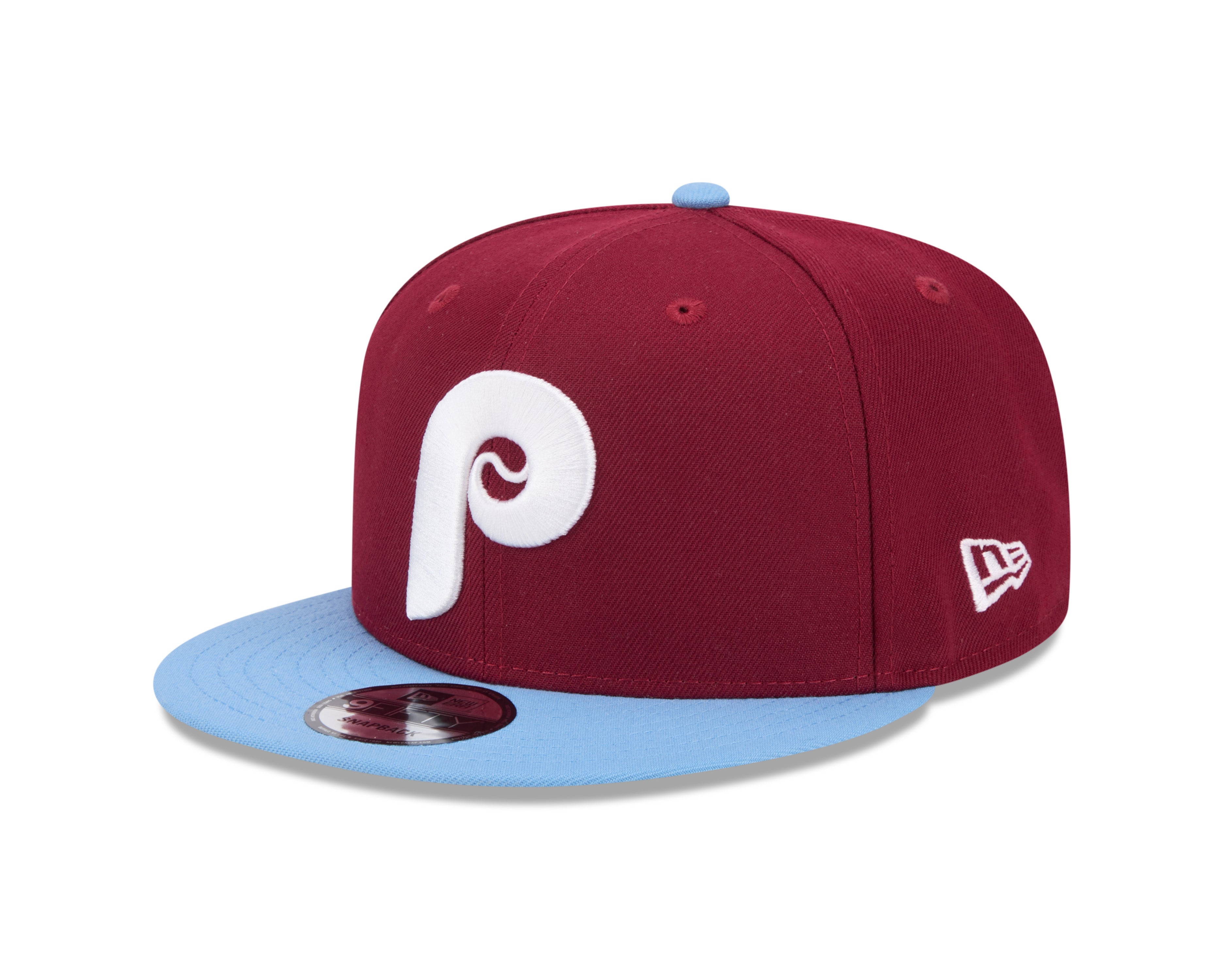 Casquette Snapback Evergreen 9Fifty Bordeaux/Bleu clair pour homme des Philadelphia Phillies MLB New Era