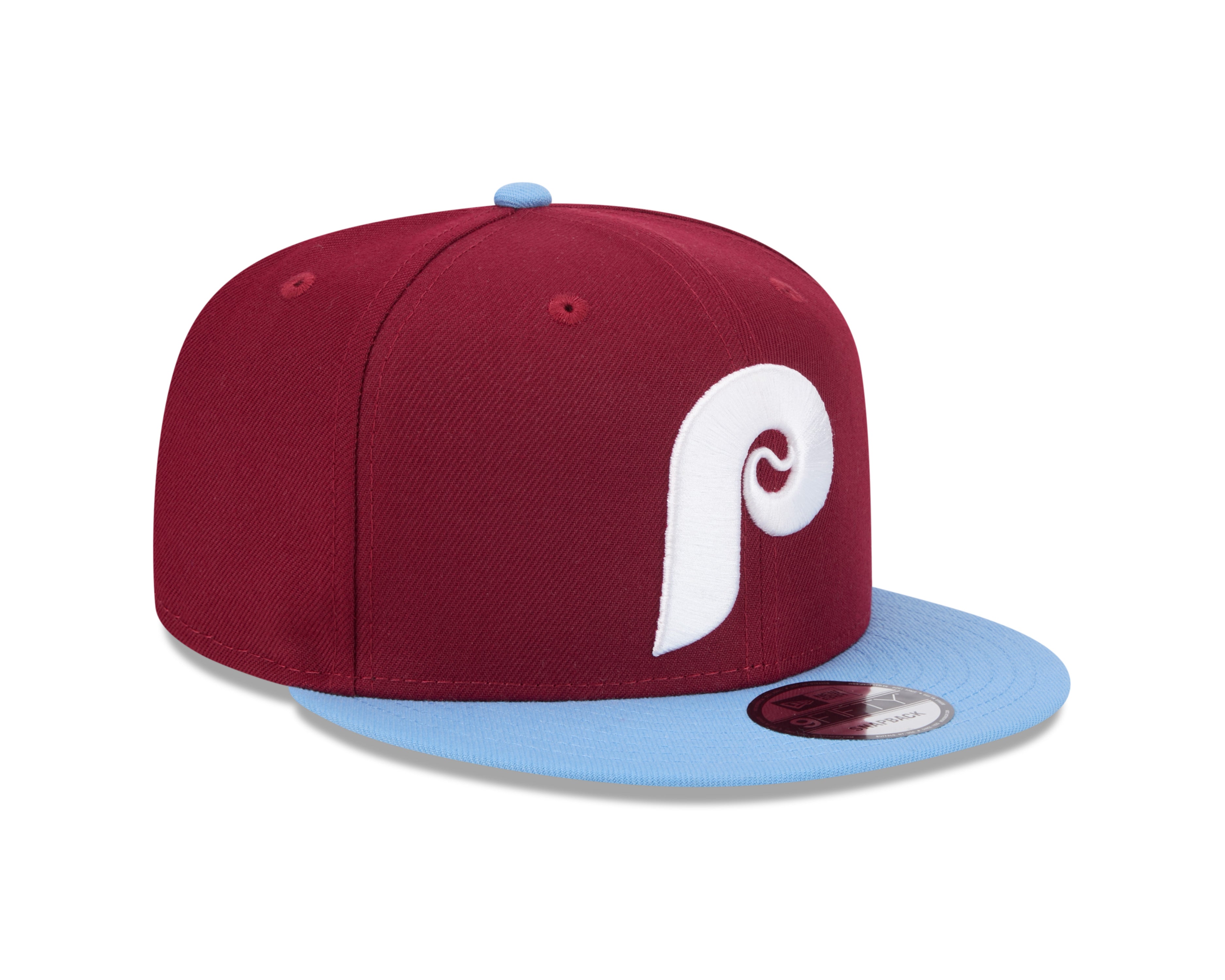 Casquette Snapback Evergreen 9Fifty Bordeaux/Bleu clair pour homme des Philadelphia Phillies MLB New Era