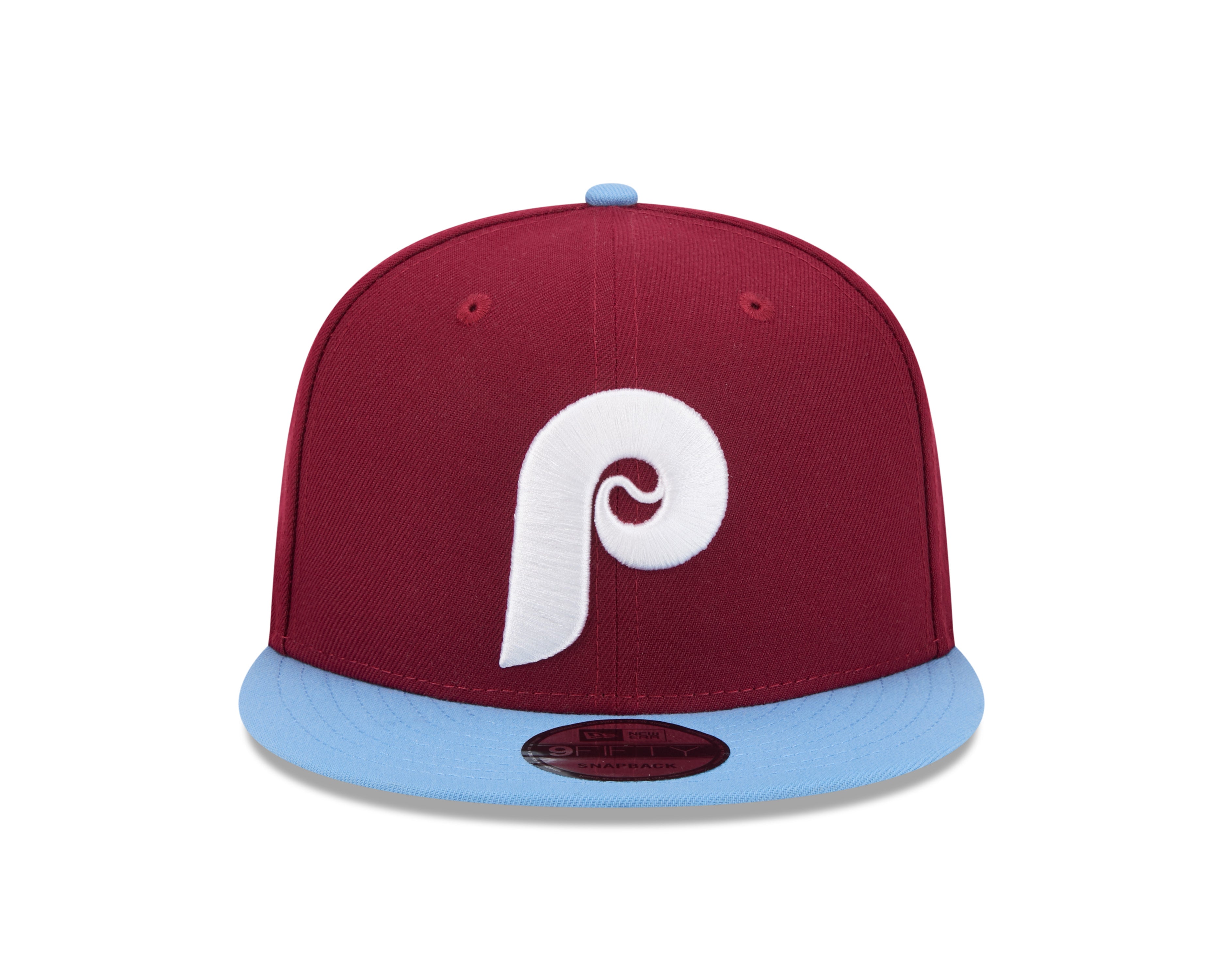 Casquette Snapback Evergreen 9Fifty Bordeaux/Bleu clair pour homme des Philadelphia Phillies MLB New Era