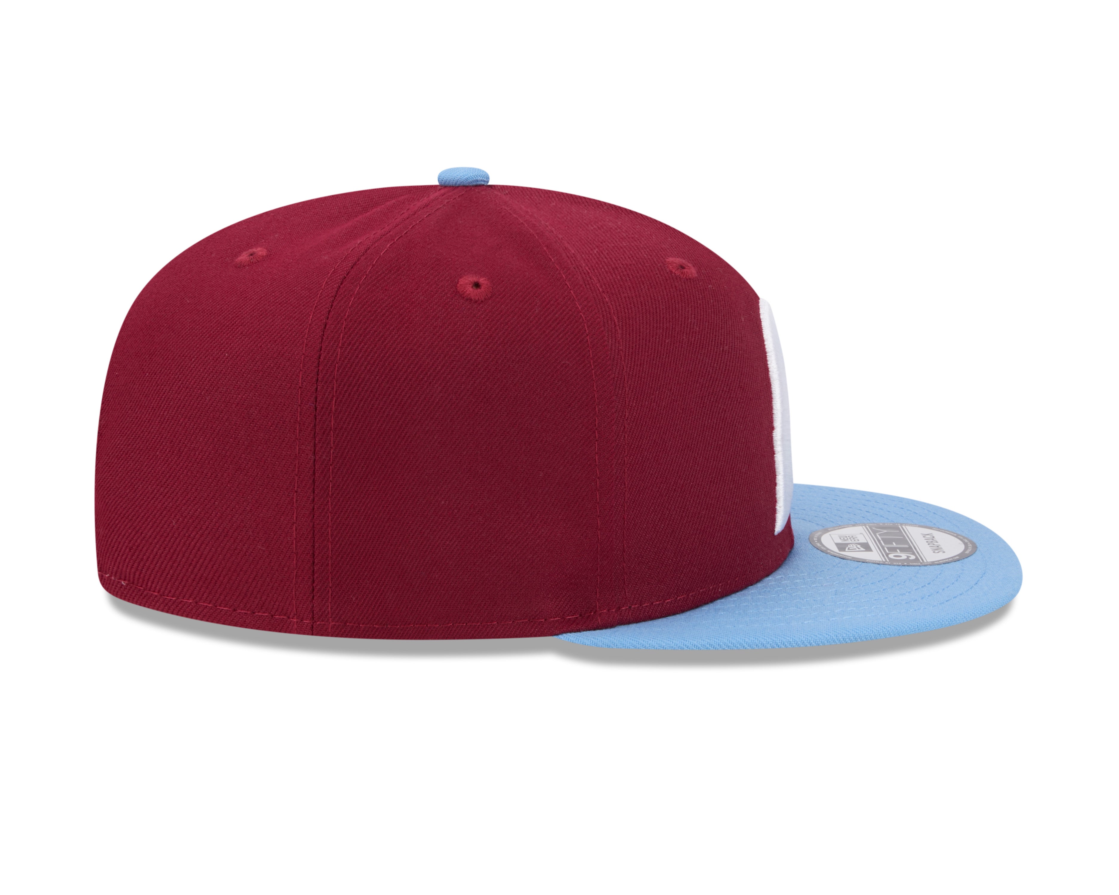 Casquette Snapback Evergreen 9Fifty Bordeaux/Bleu clair pour homme des Philadelphia Phillies MLB New Era