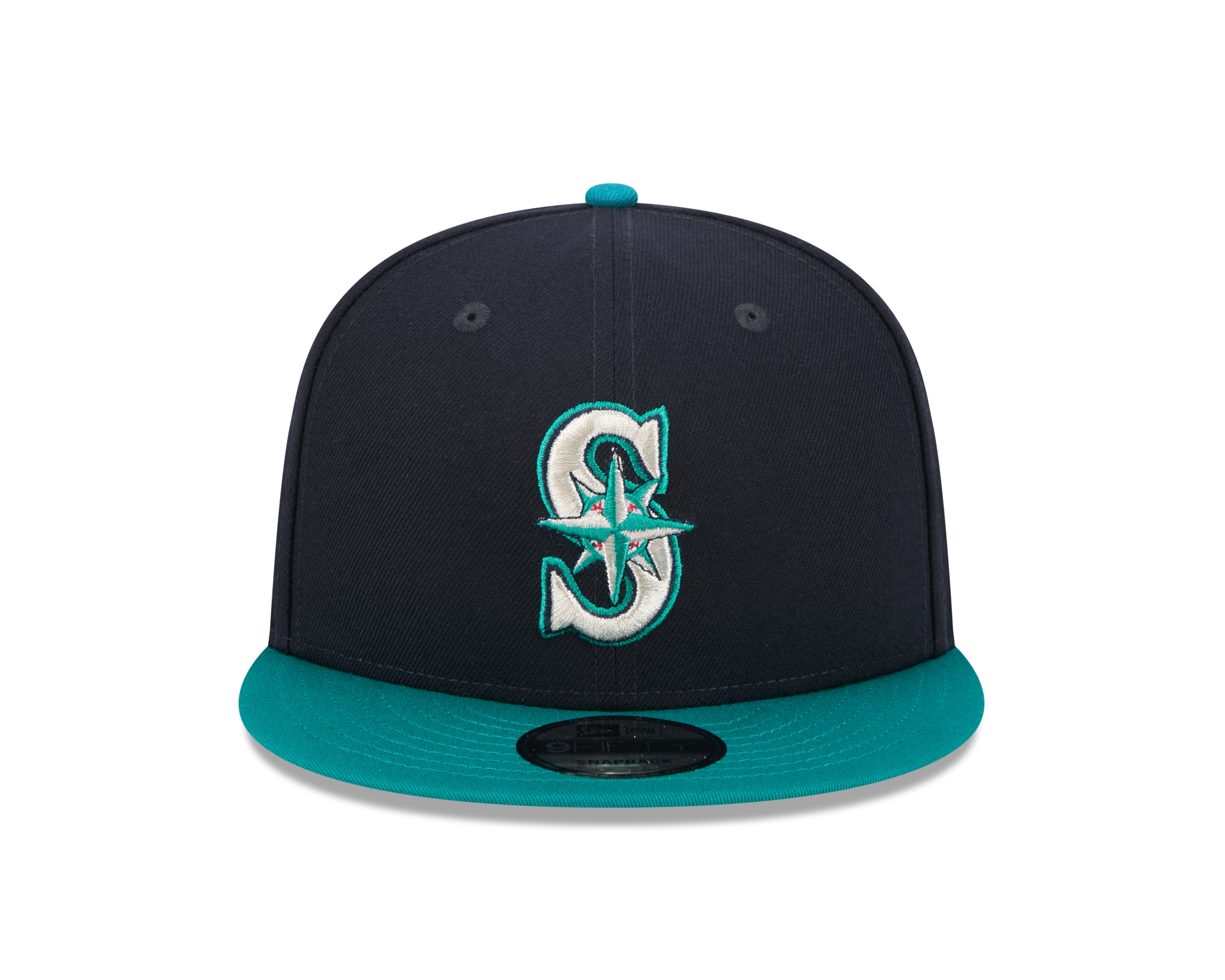 Seattle Mariners MLB New Era Snapback 9Fifty Evergreen pour hommes, bleu marine/vert