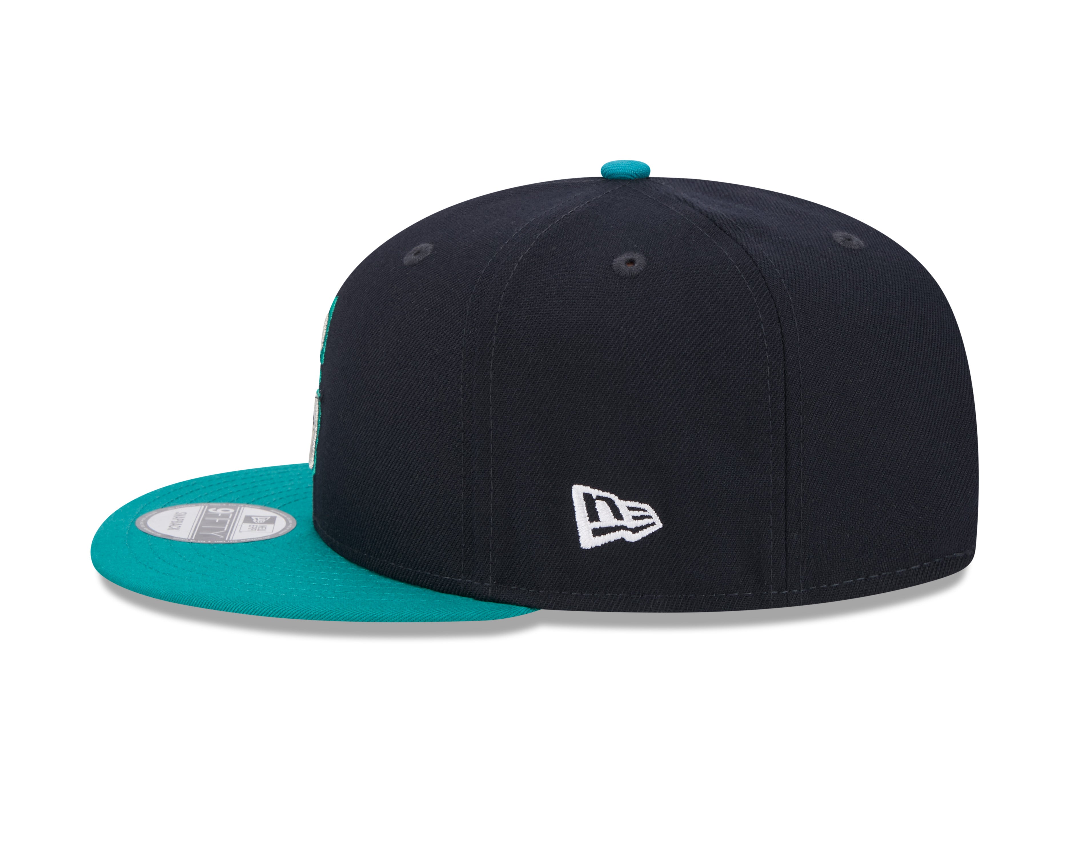 Seattle Mariners MLB New Era Snapback 9Fifty Evergreen pour hommes, bleu marine/vert