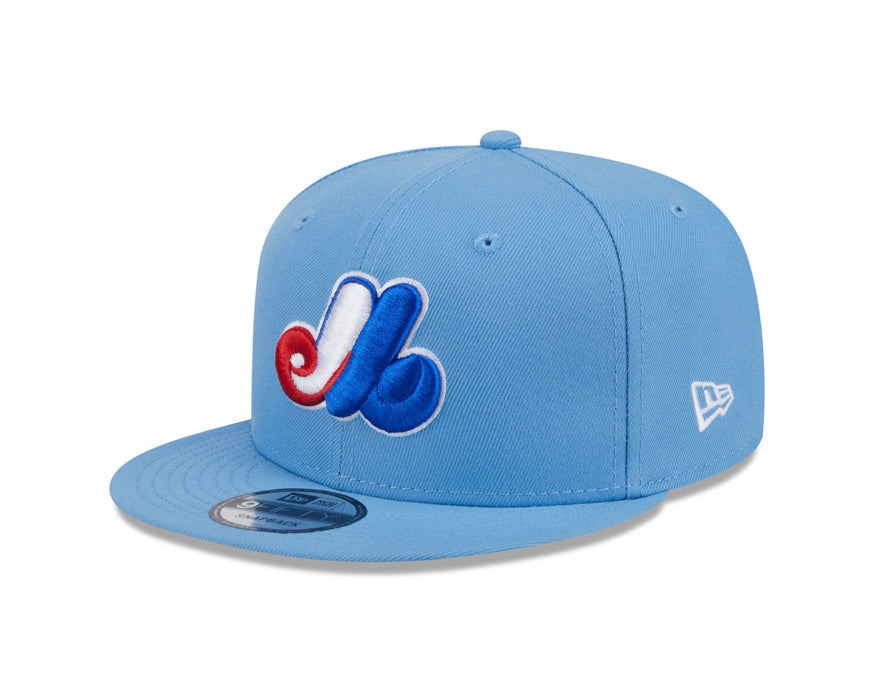 Montreal Expos MLB New Era Men's Light Blue 9Fifty Cooperstown Evergreen Snapback