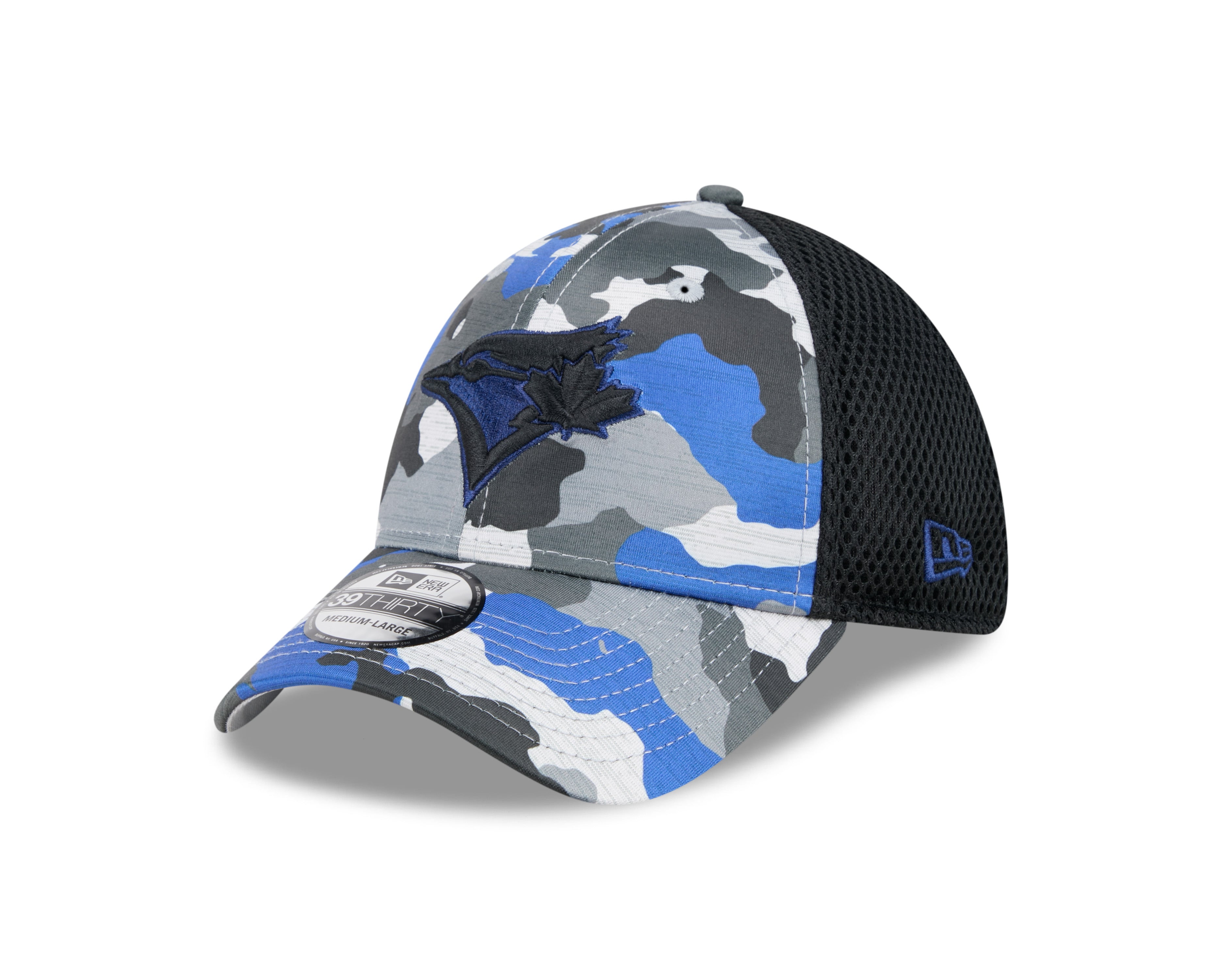 Toronto Blue Jays MLB New Era Casquette bleu marine/gris camouflage 39Thirty Active Stretch Fit pour hommes