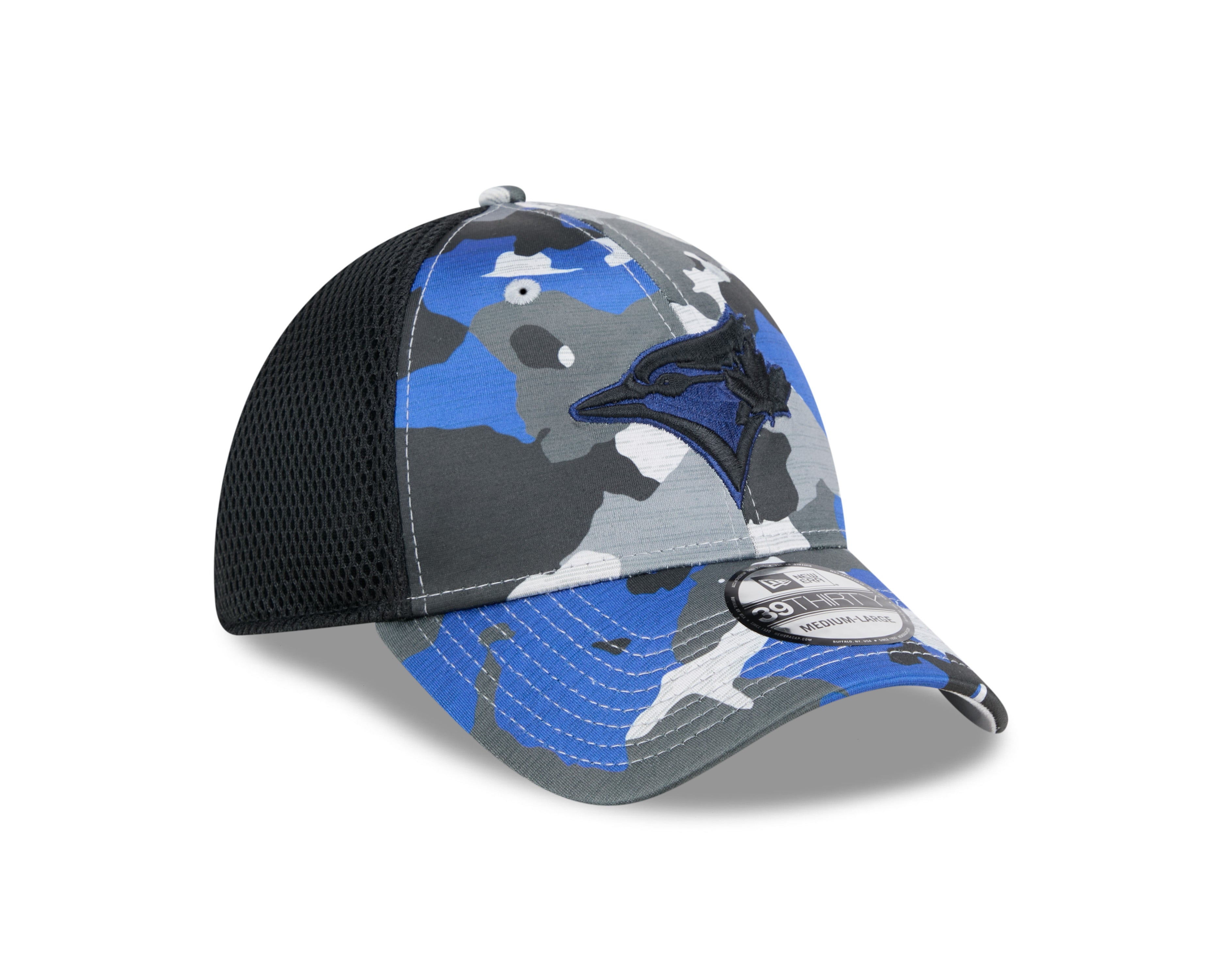 Toronto Blue Jays MLB New Era Casquette bleu marine/gris camouflage 39Thirty Active Stretch Fit pour hommes