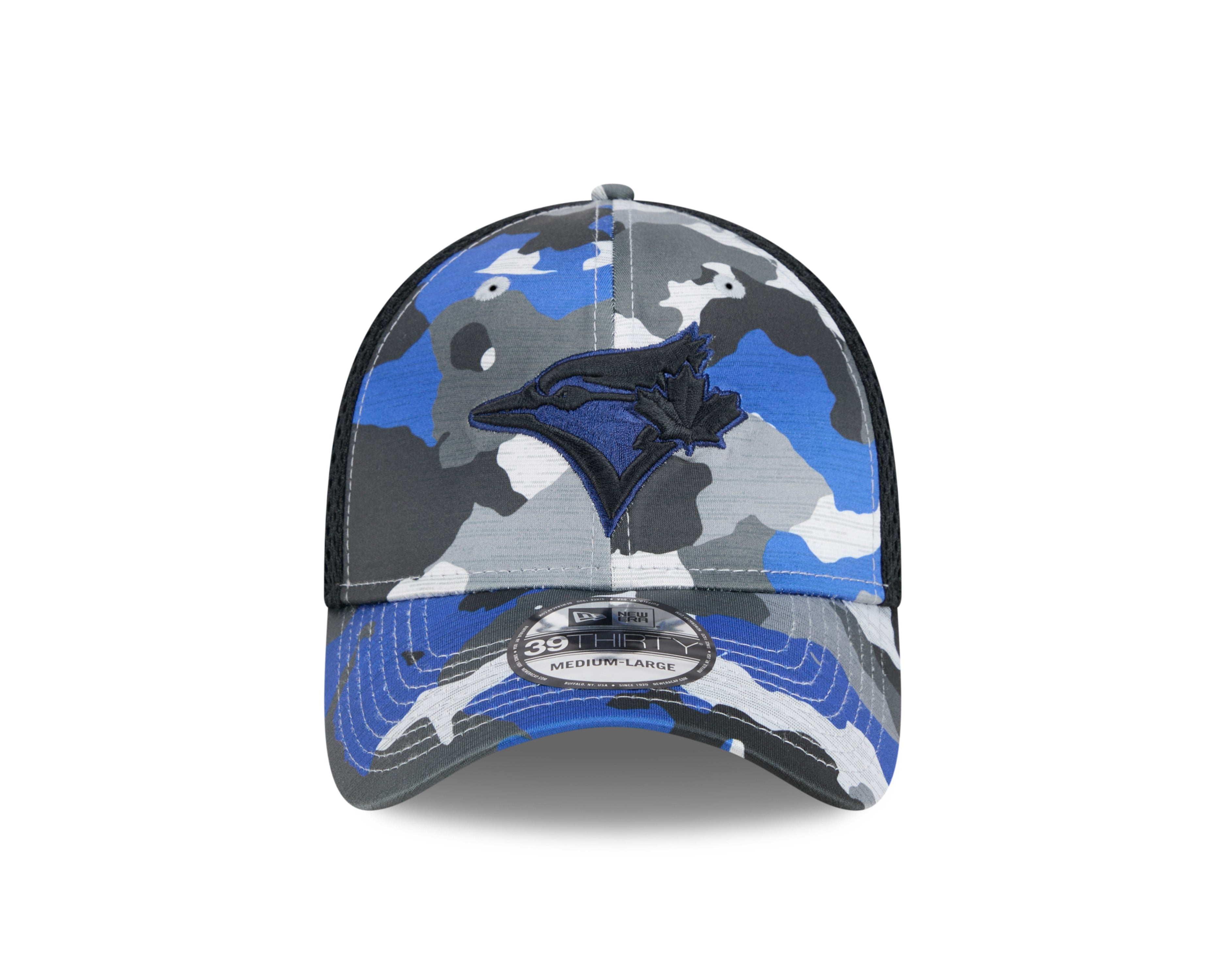 Toronto Blue Jays MLB New Era Casquette bleu marine/gris camouflage 39Thirty Active Stretch Fit pour hommes