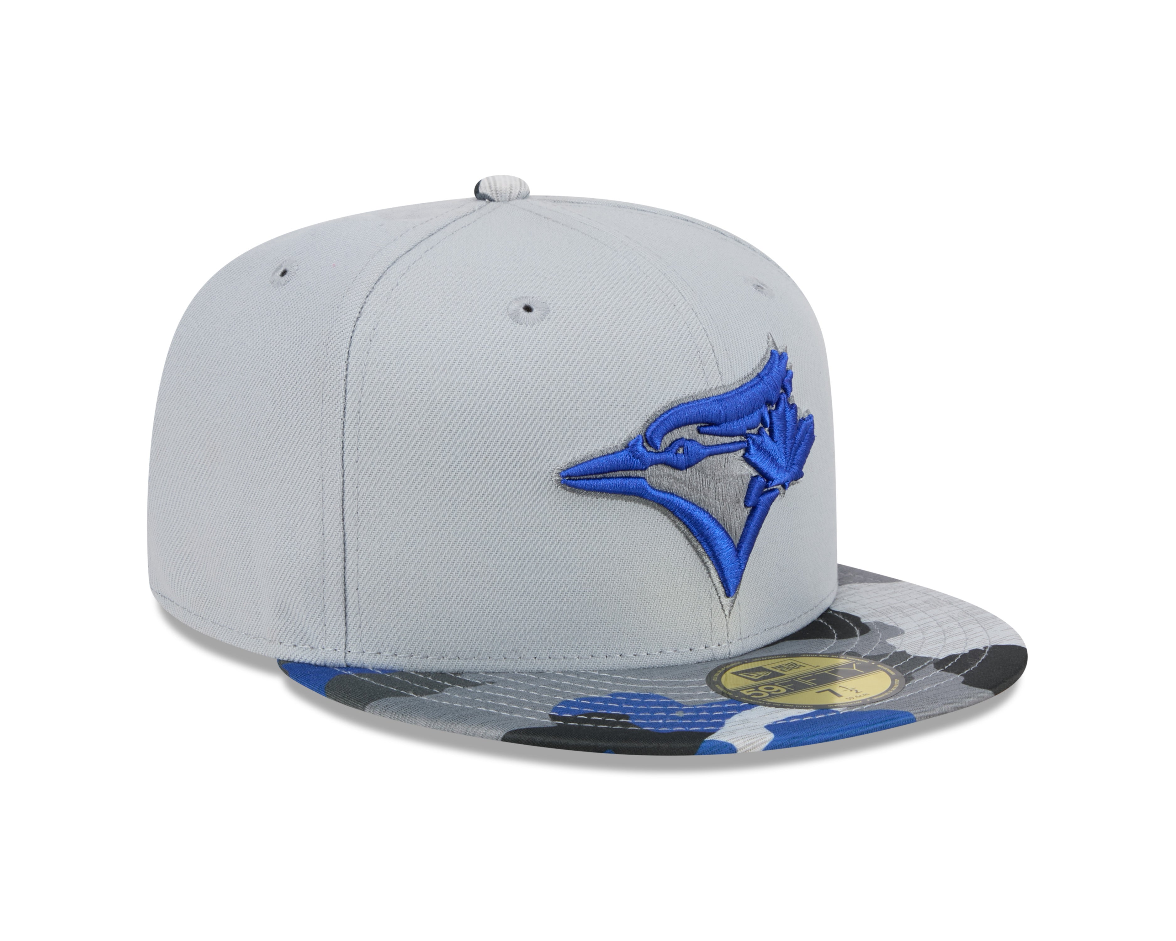 Casquette ajustée grise Camo 59Fifty Active MLB New Era des Blue Jays de Toronto pour hommes