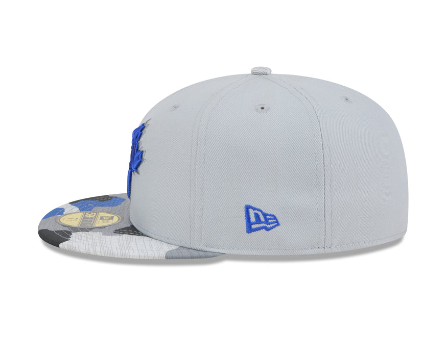 Toronto Blue Jays MLB New Era Men's Grey Camo 59Fifty Active Fitted Hat