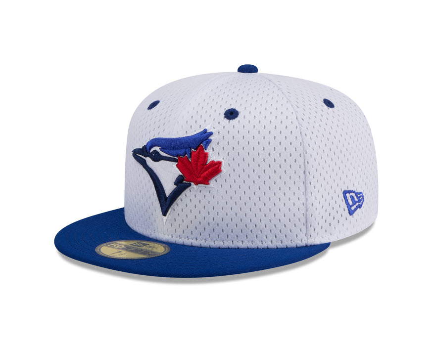 Toronto Blue Jays MLB New Era Men's White 59Fifty Throwback Mesh Fitted Hat