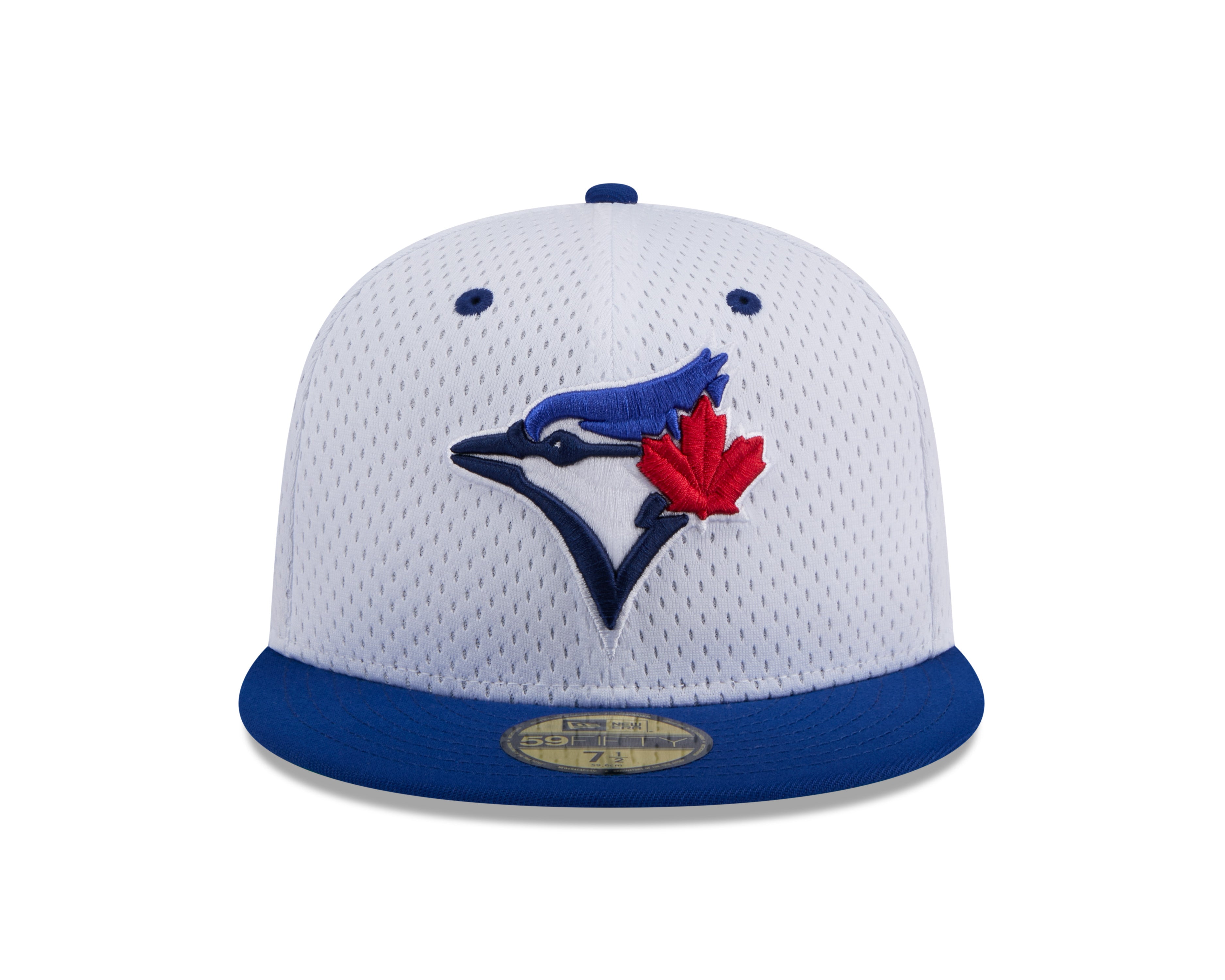 Toronto Blue Jays MLB New Era Men's White 59Fifty Throwback Mesh Fitted Hat