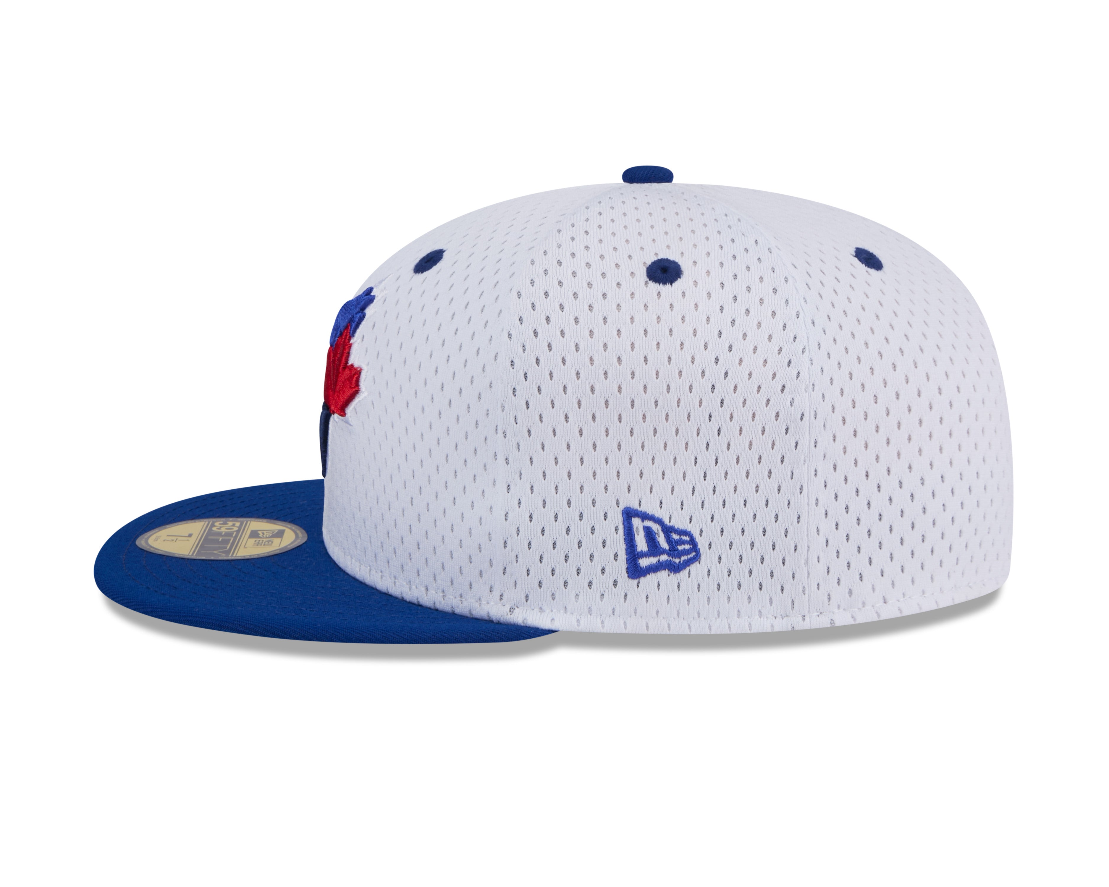 Toronto Blue Jays MLB New Era Men's White 59Fifty Throwback Mesh Fitted Hat