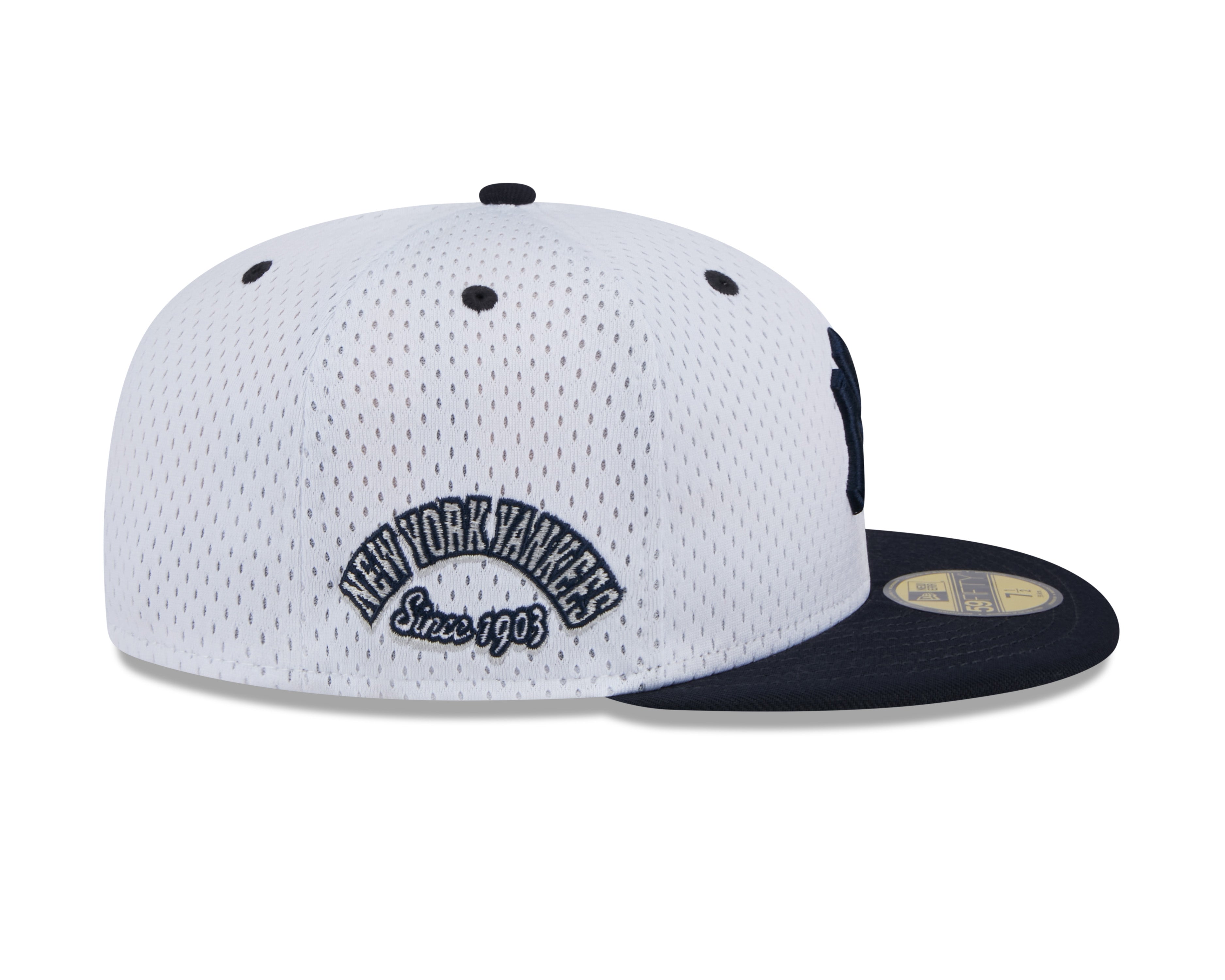 New York Yankees MLB New Era Casquette ajustée en maille blanche 59Fifty Throwback pour hommes