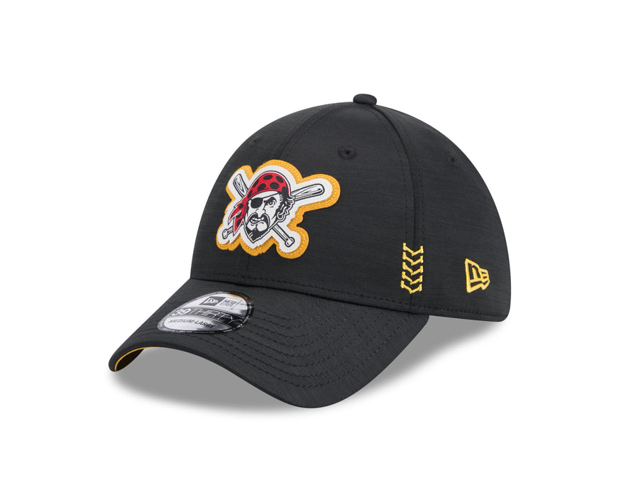 Pittsburgh Pirates MLB New Era Men's Black 39Thirty 2024 Clubhouse Stretch Fit Hat