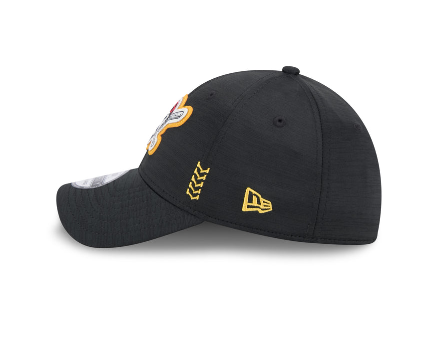 Pittsburgh Pirates MLB New Era Men's Black 39Thirty 2024 Clubhouse Stretch Fit Hat