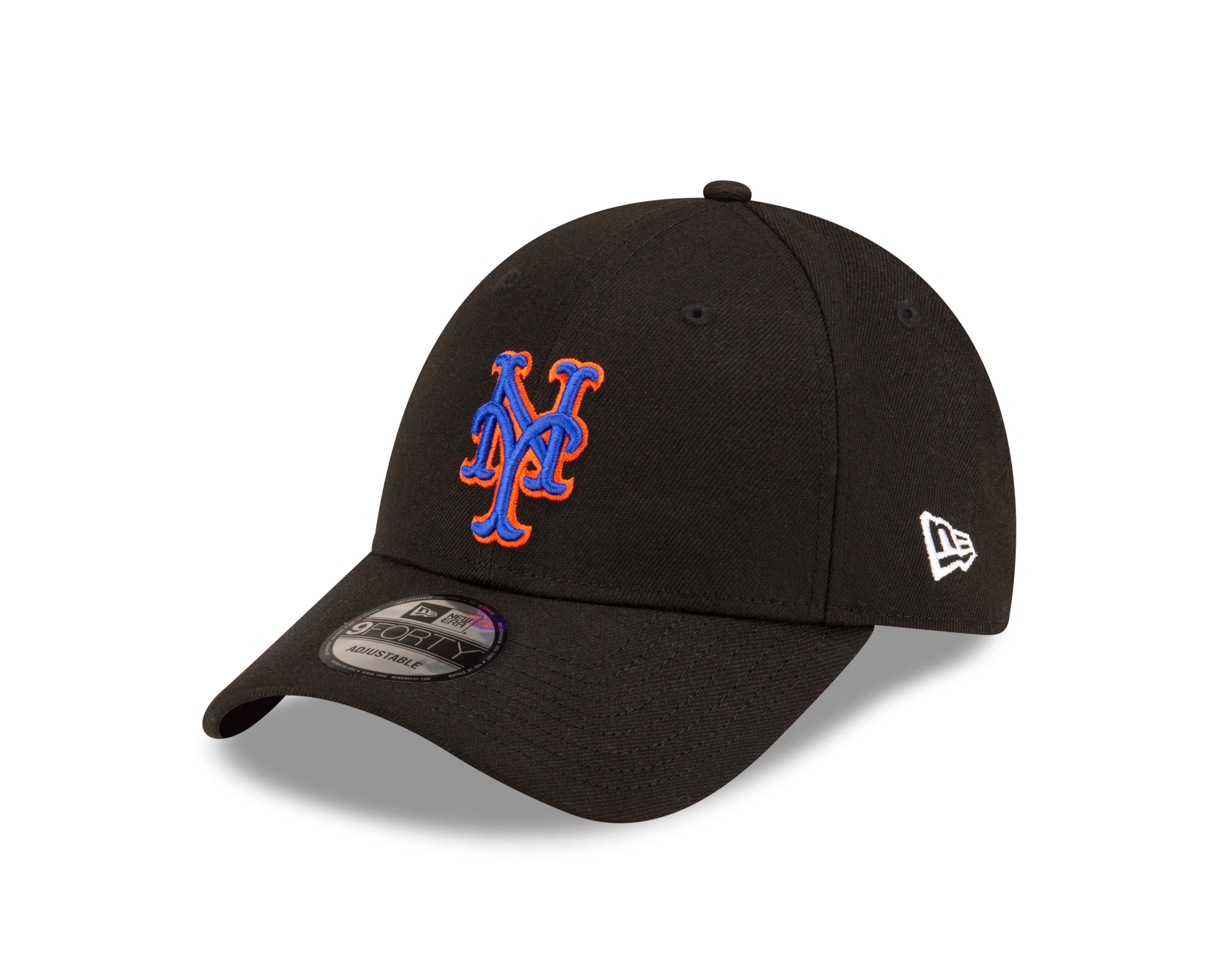 New York Mets MLB New Era Casquette réglable noire 9Forty The League pour hommes