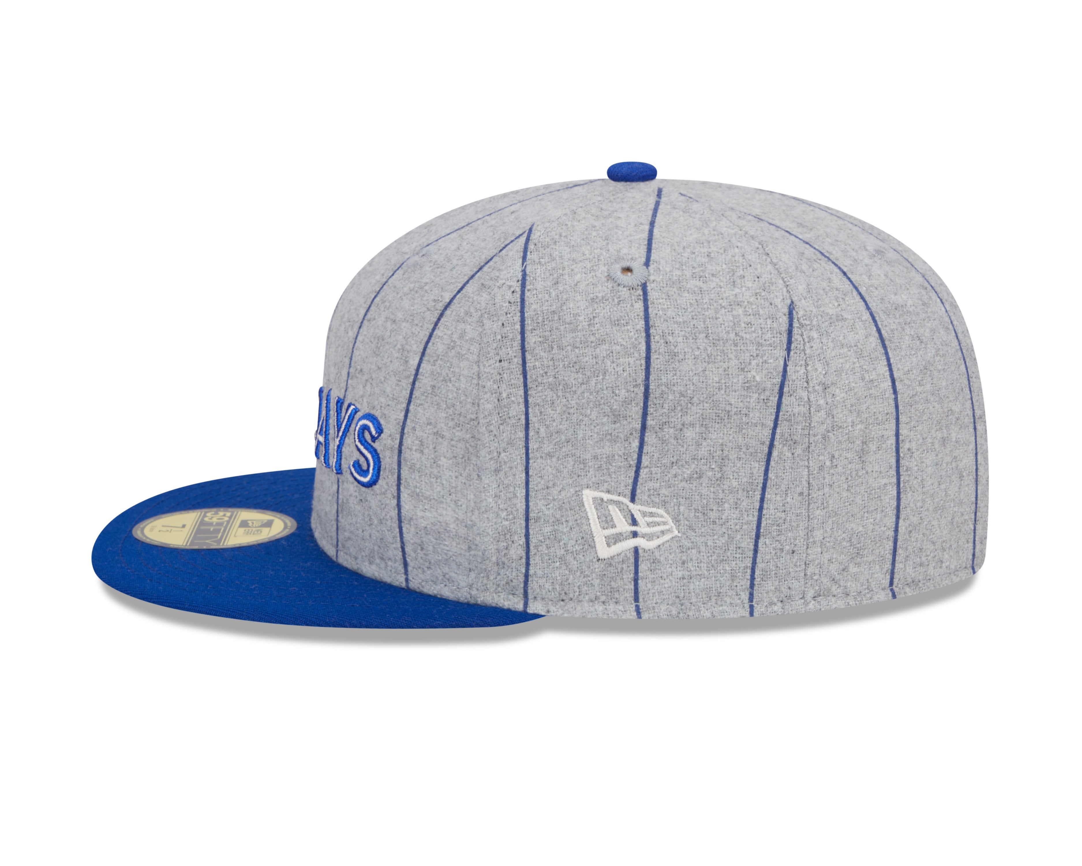 Toronto Blue Jays MLB New Era Casquette ajustée grise 59Fifty Heather à fines rayures pour hommes