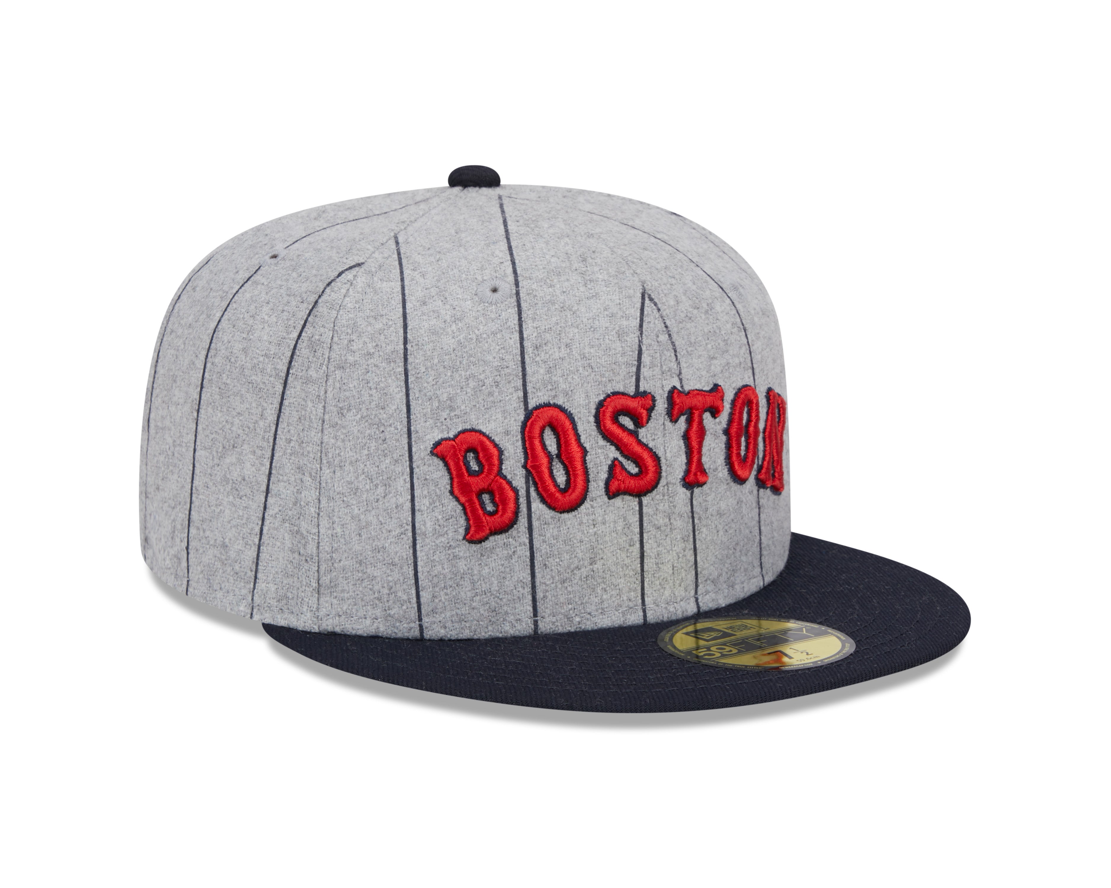 Boston Red Sox MLB New Era Casquette ajustée 59Fifty Heather à fines rayures pour hommes