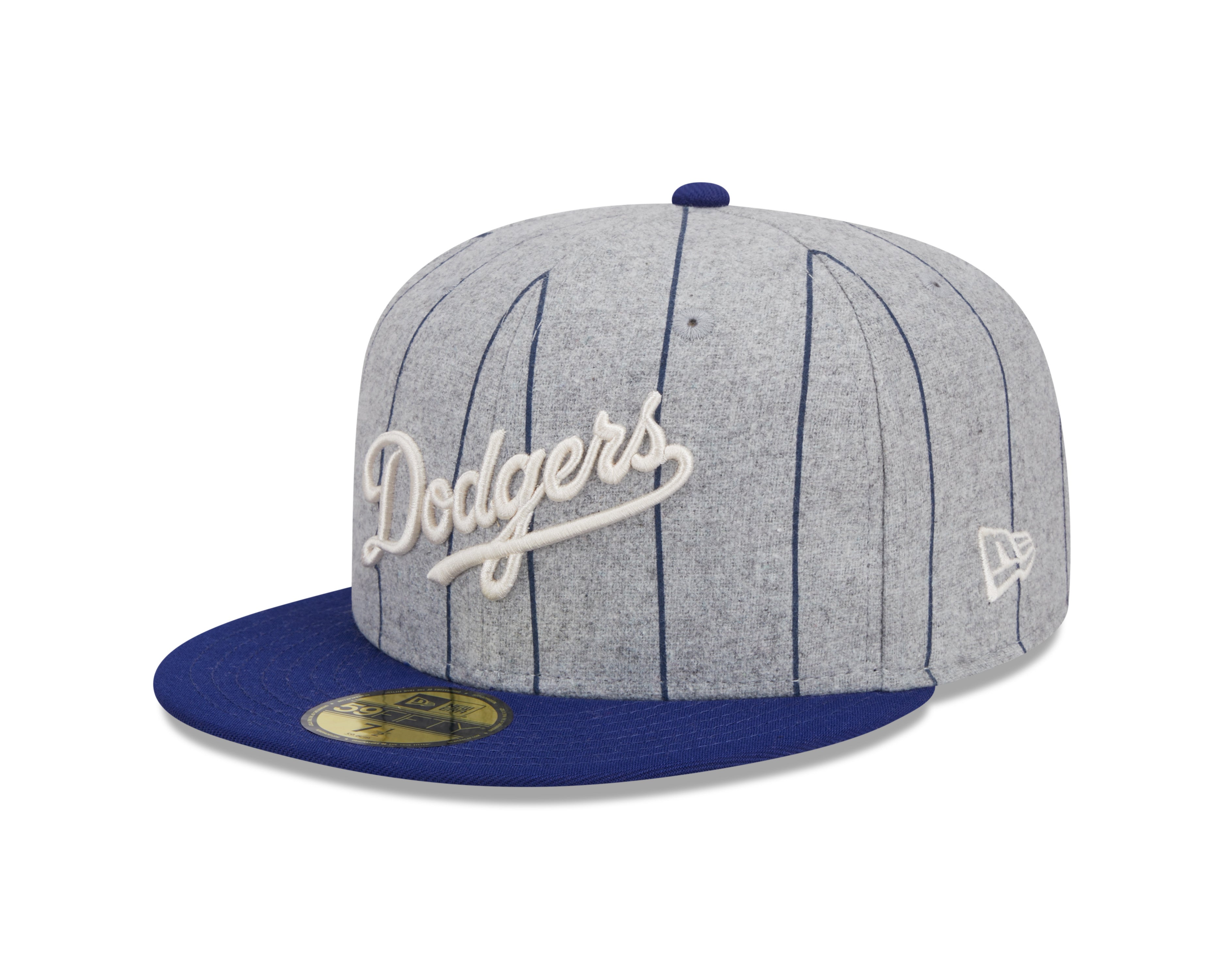 Los Angeles Dodgers MLB New Era Men's Grey 59Fifty Heather Pinstripe Fitted Hat