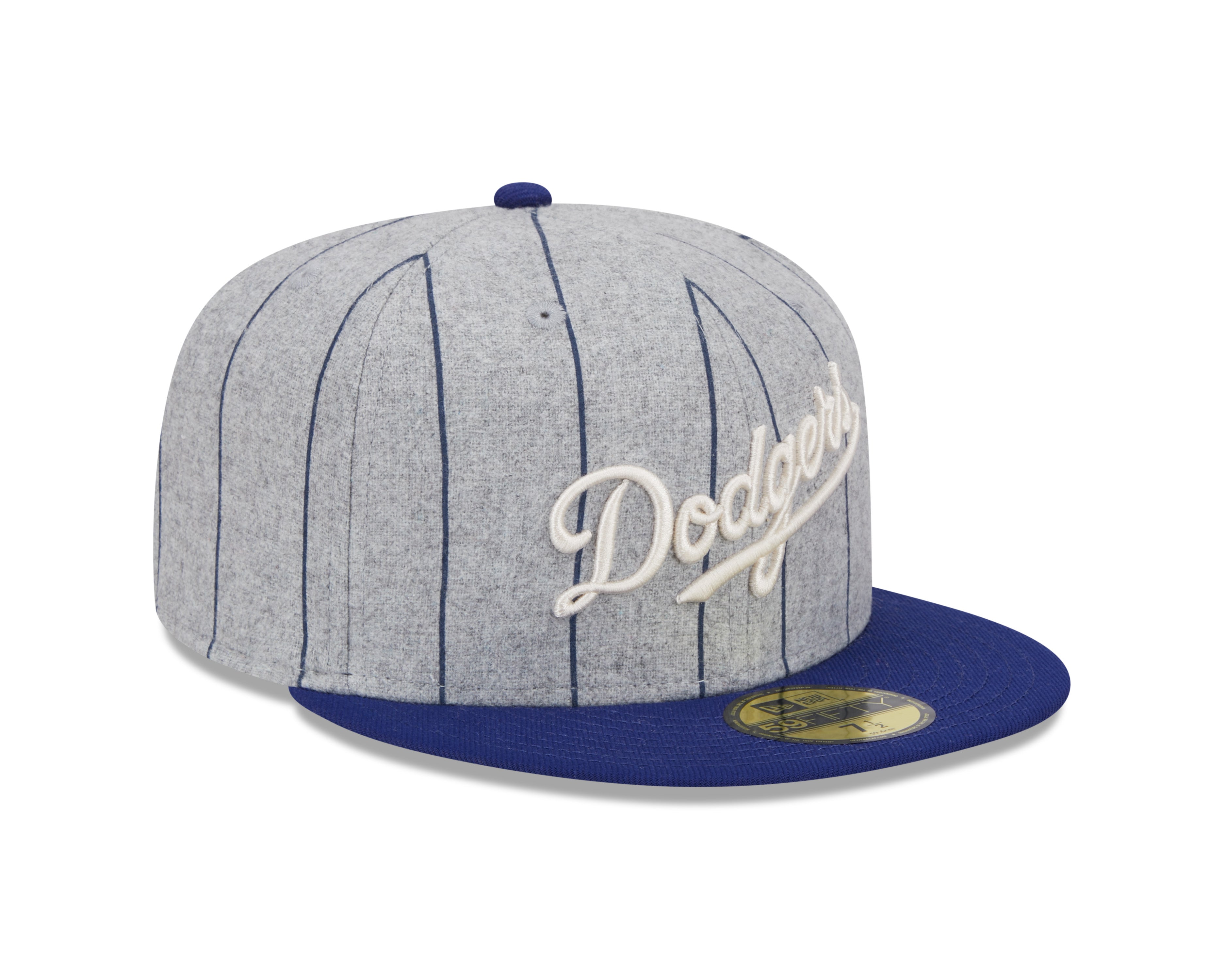 Los Angeles Dodgers MLB New Era Casquette ajustée grise 59Fifty Heather à fines rayures pour hommes